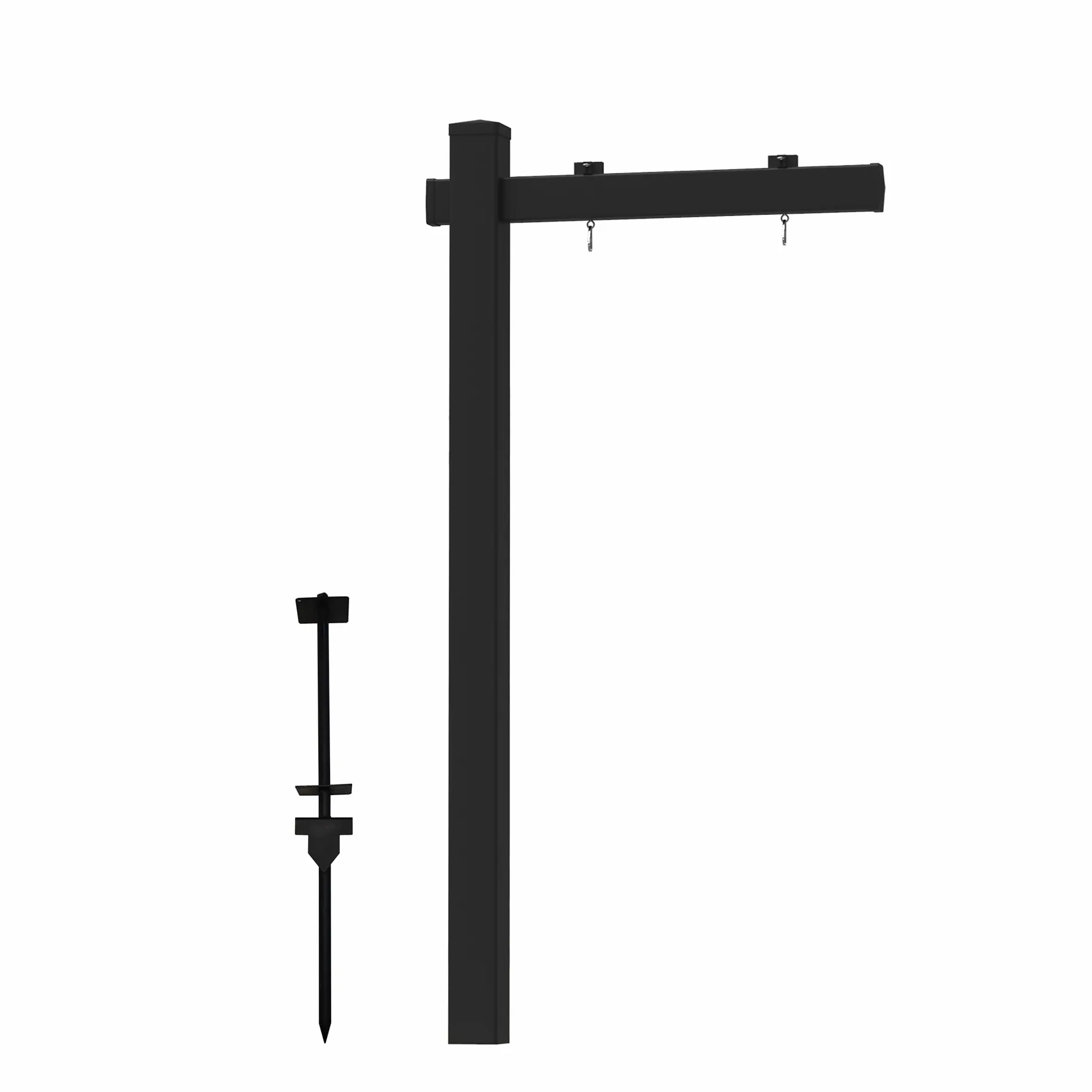 Cartel de vinilo PVC para bienes raíces de 6 pies de alto, poste de letrero de patio de agente inmobiliario, brazo de 47 pulgadas con capacidad para hasta 36 pulgadas, color negro (sin