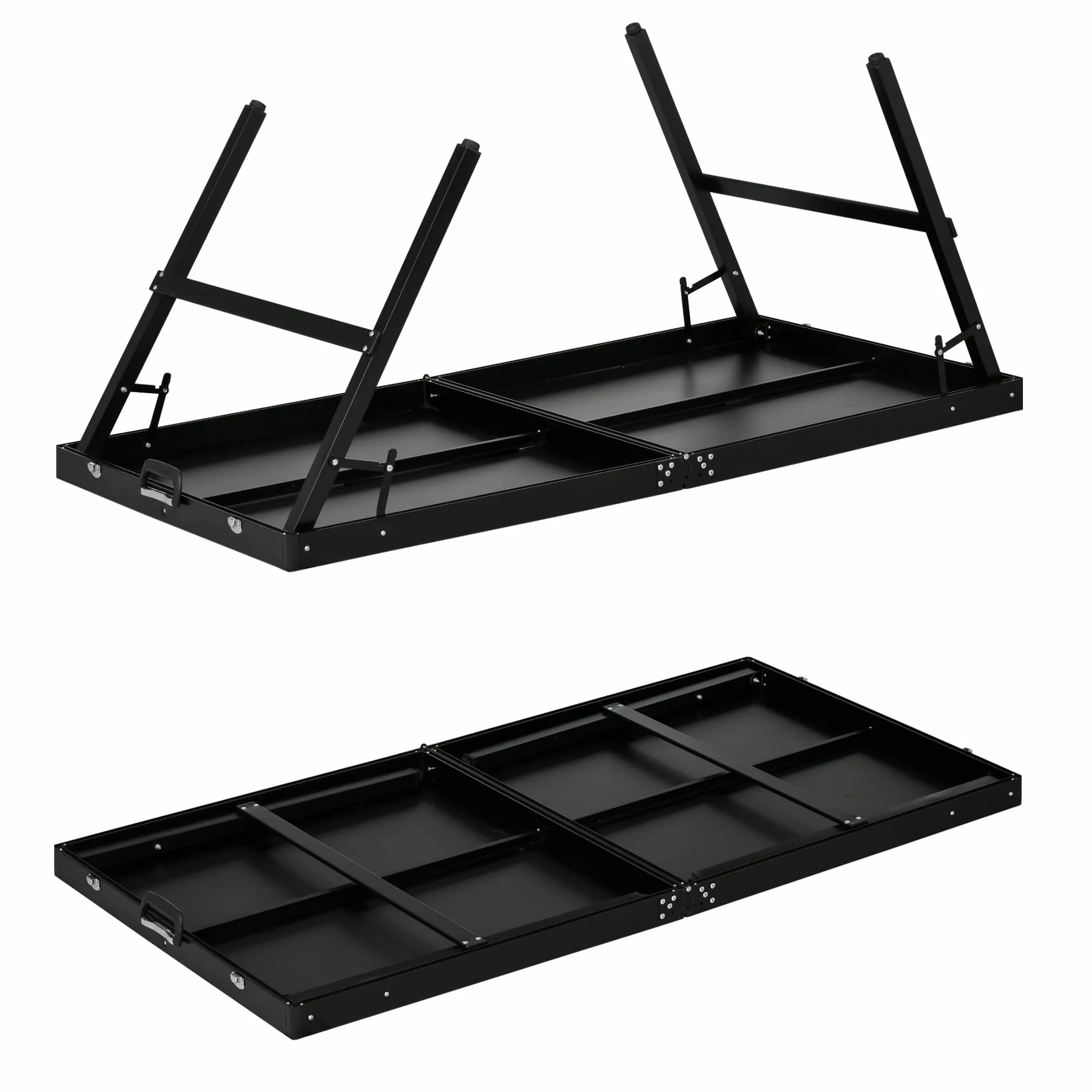 SPORTNOW Mesa de Ping Pong Plegable Aluminio 152x76x72 cm Negro