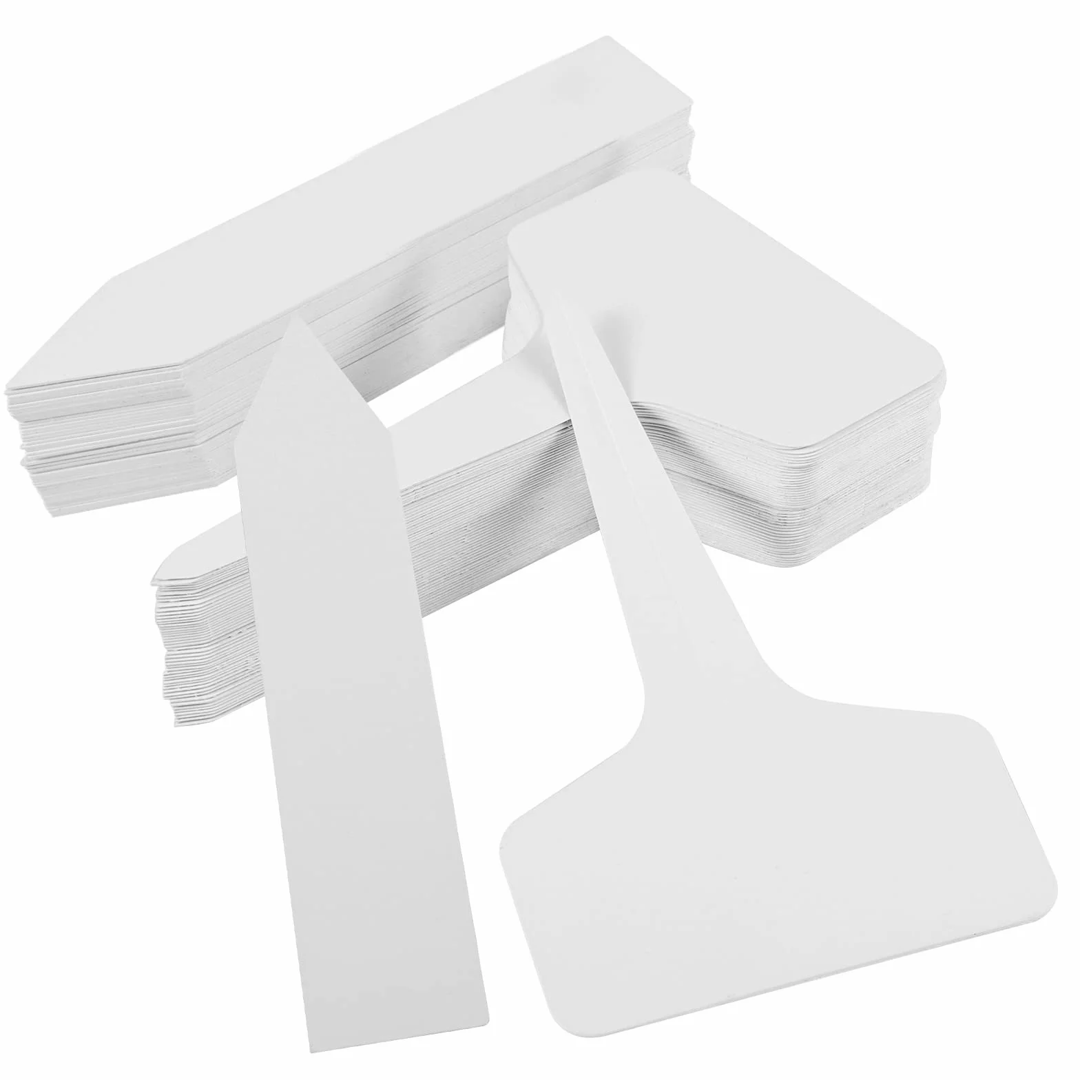 100 Piezas Etiquetas Plantas, Etiquetas de plástico para Plantas Marcadores de Plantas resistentes a la intemperie Accesorios Jardin Exterior (T y forma de flecha)