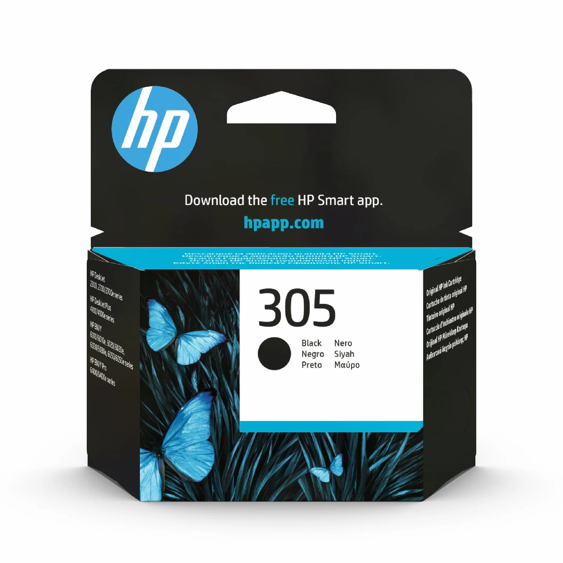 HP 305 Negro Cartucho Original 3YM61AE 120 Páginas Compatible DeskJet 2300 2700 2800 4100 4200 Envy 6010 6020 6030 6400