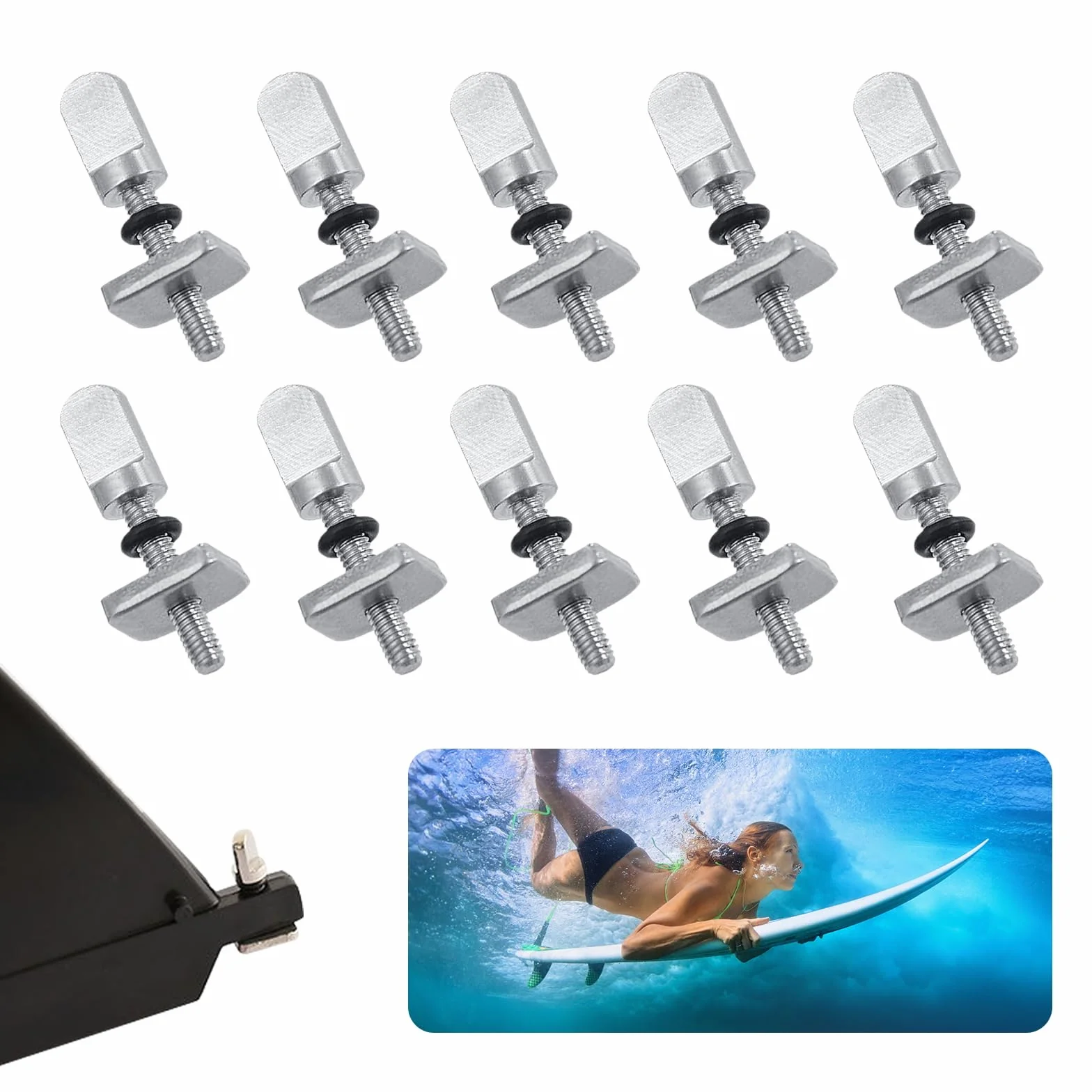Tornillo para Tabla de Surf Acero Inoxidable 10 Piezas Accesorios Paddle Surf