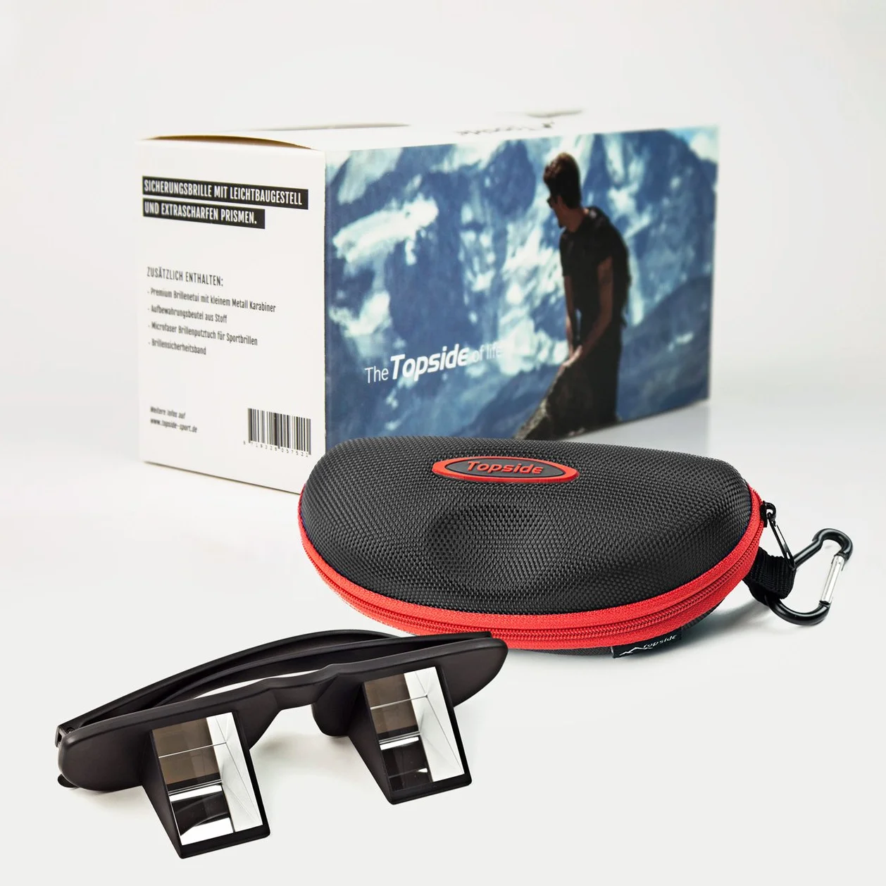 TOPSIDE Gafas de Escalada Prisma 90° Transparencia Total con Funda Protectora