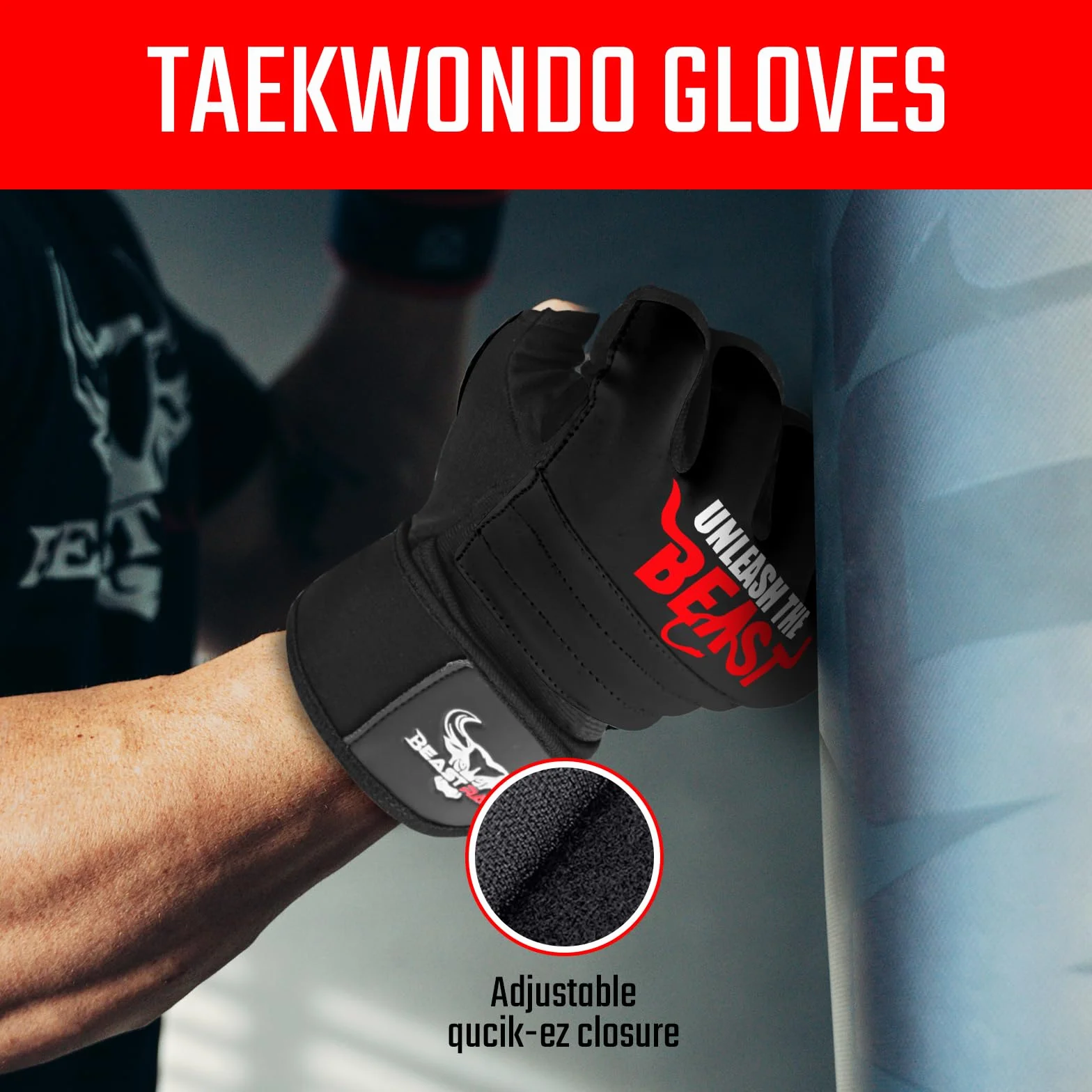 BEAST RAGE Guantes MMA Medio Dedo Kickboxing Sparring Boxeo Entrenamiento
