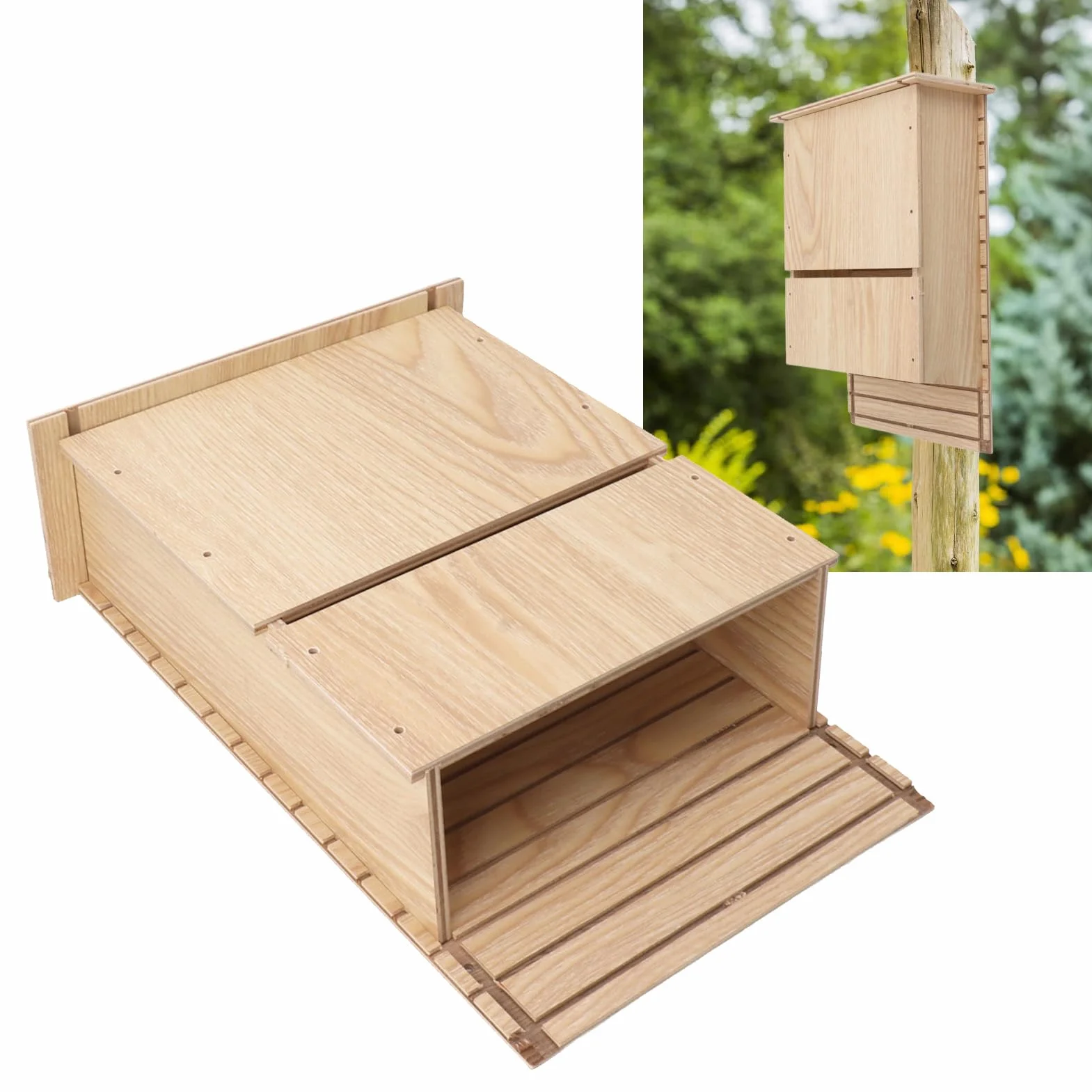 JUOPZKENN Casa para Murciélagos para Exteriores, Cámaras Grandes, Kit de Caja para Murciélagos para Exteriores Y árboles, Perfectamente Diseñado para Atraer Murciélagos, Fácil para que los Murciélagos