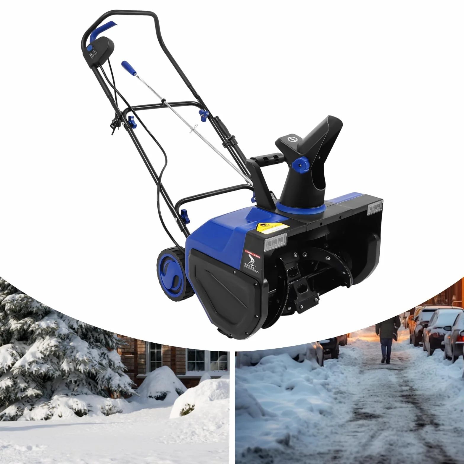 Quitanieves | 2400 W | eléctrico con motor de cobre | 56 cm de ancho de trabajo | 7,6 m de lanzamiento de nieve | iluminación LED | para uso doméstico y comercial