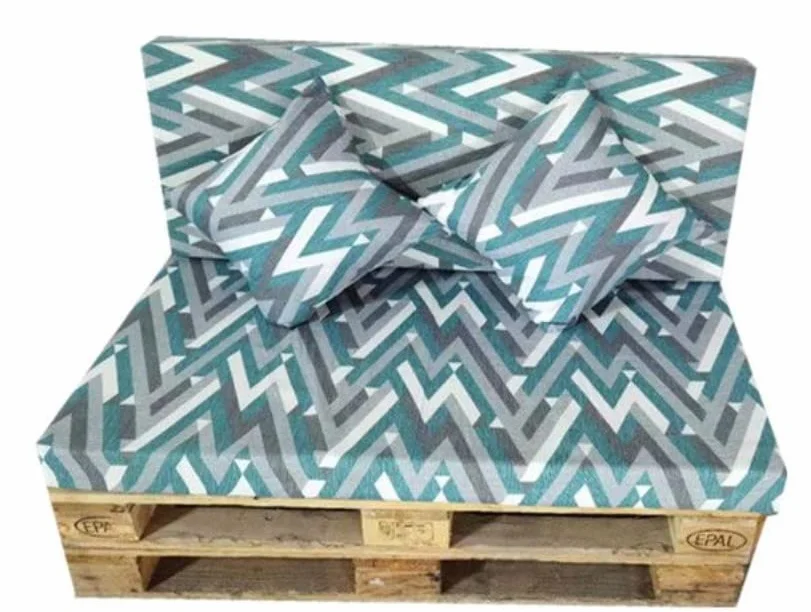 Cojines para PALETS Y SILLONES DE 2 PLAZAS (Asiento + Respaldo + 2 Cojines Decorativos). Cojín de Palet y de sillones de 2 plazas. Ideal para Interior y Exterior (Triángulo)