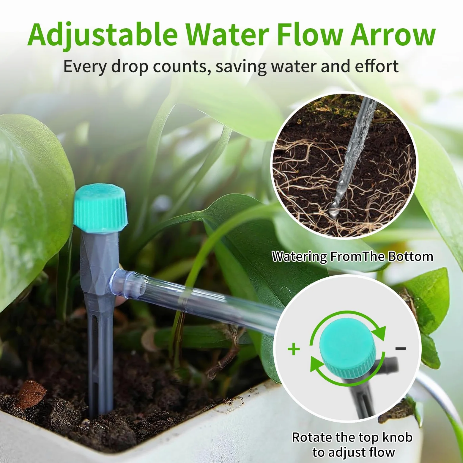 Sistema de riego automático inteligente de plantas para 20 macetas, kit de riego por goteo para interiores de doble bomba con temporizador programable de 30 días y carga USB-C