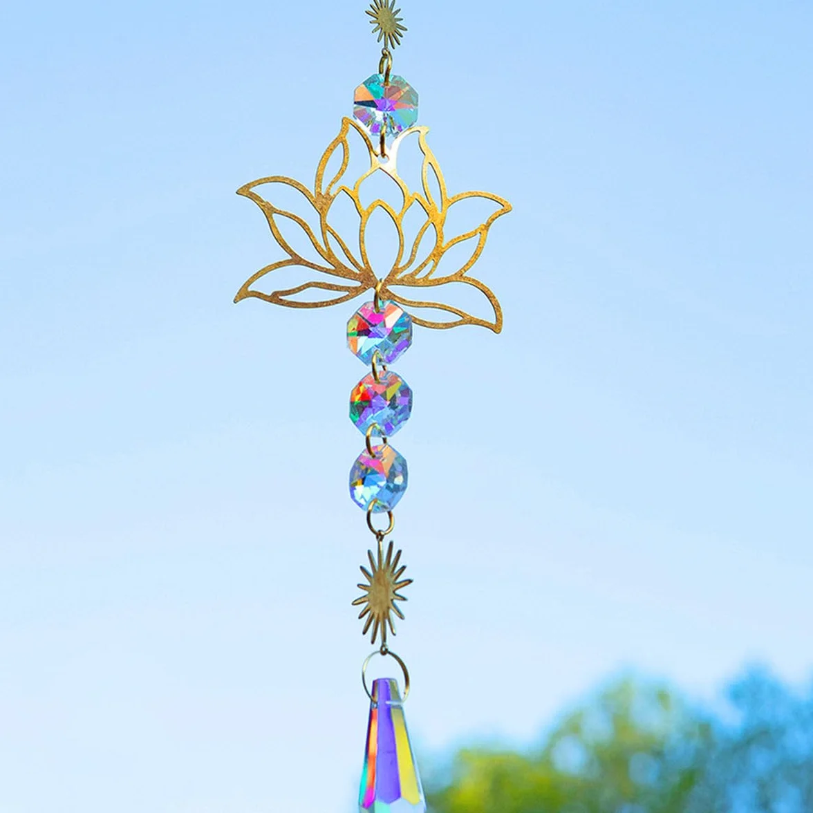 Crystal Flower Charm, Crystal Sun Catcher, Crystal-Charm Restor-remolque, Prismas Inusuales Reutilizables, Fabricantes de arco con Sol Y Metal