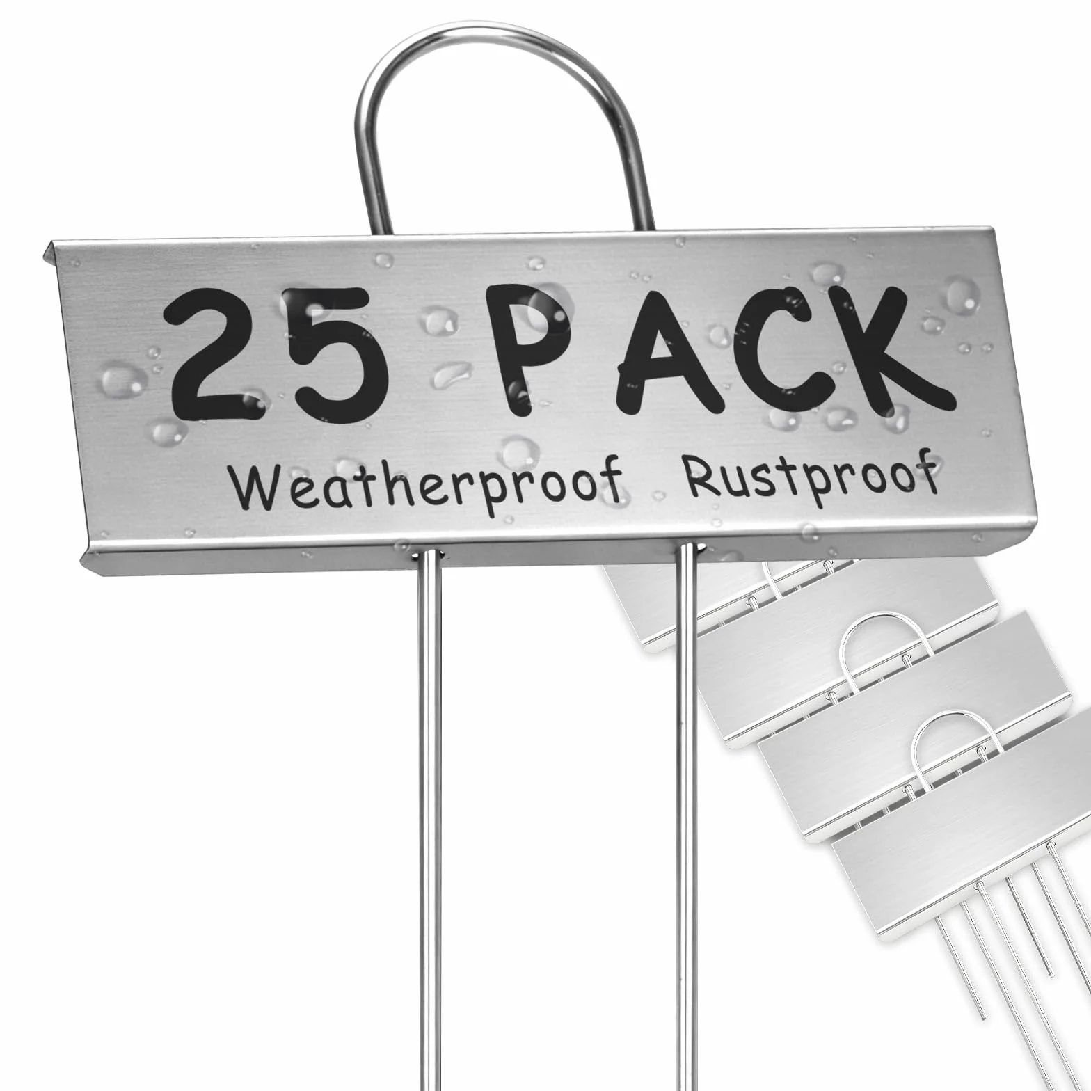 KINGLAKE 27 cm Pflanzenschilder Pflanzenstecker Metall zum beschriften, 25 Stück Pflanzschilder für Outdoorfest Wetterfest, Kräuterstecker Beschriftung Beet Schilder, Pflanzenetiketten für