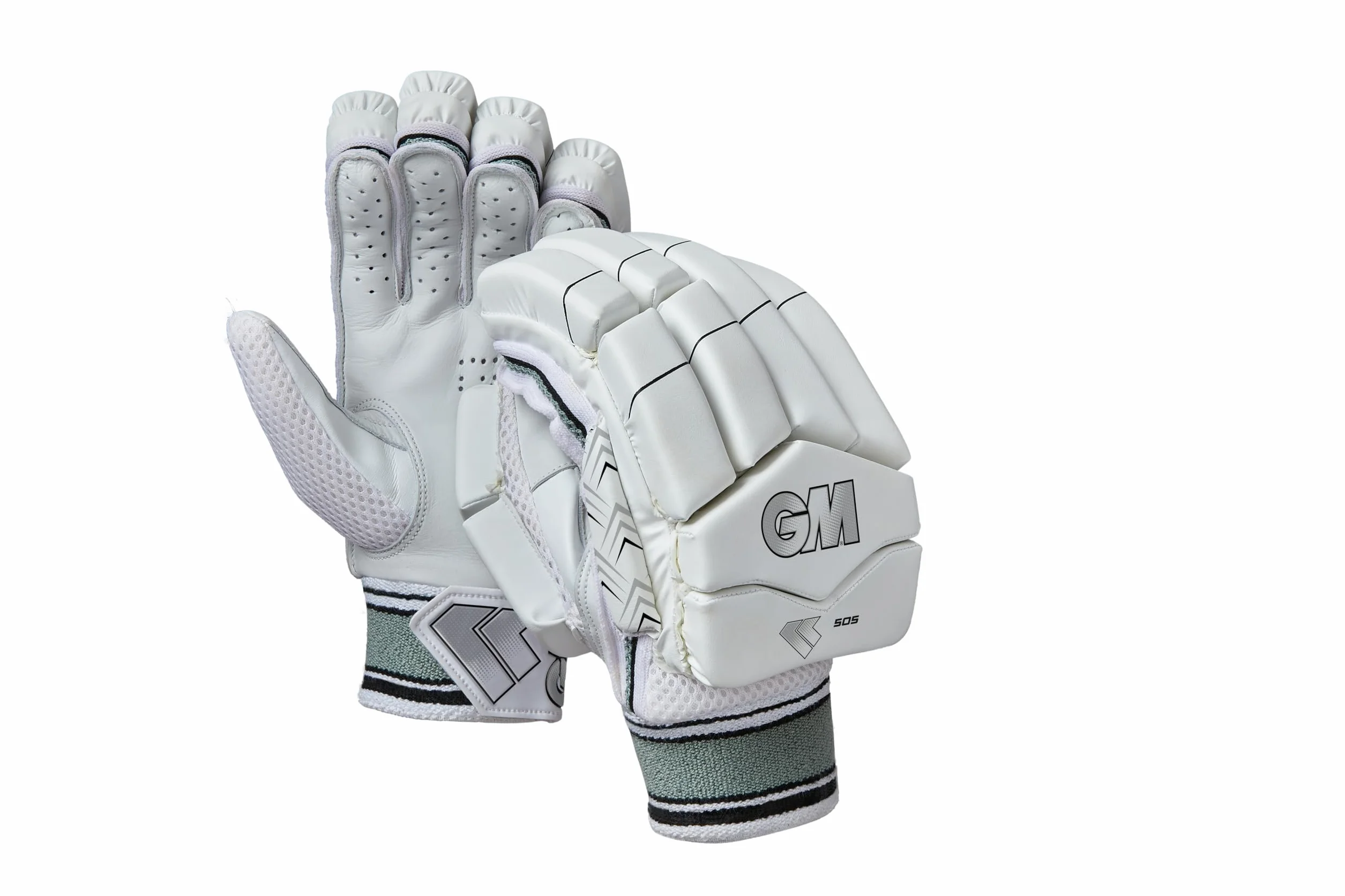 Gunn & Moore GM Guantes de bateo de críquet 505 Ligero Palma de Piel de Becerro Adulto diestro 1 par