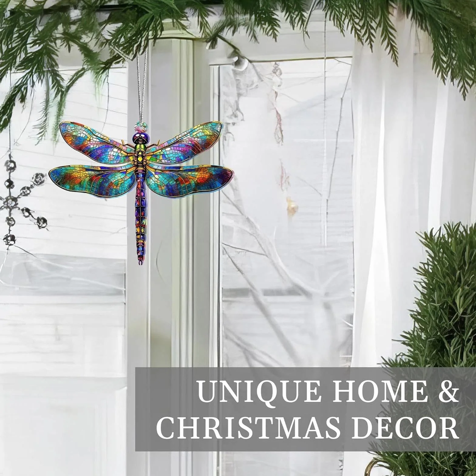 Atrapasoles de Libélula, Suncatcher Acrílico Captador, Decoración de Ventana, Decoración de Jardín, Decoraciones Navideñas, Regalos de Cumpleaños para Mujeres