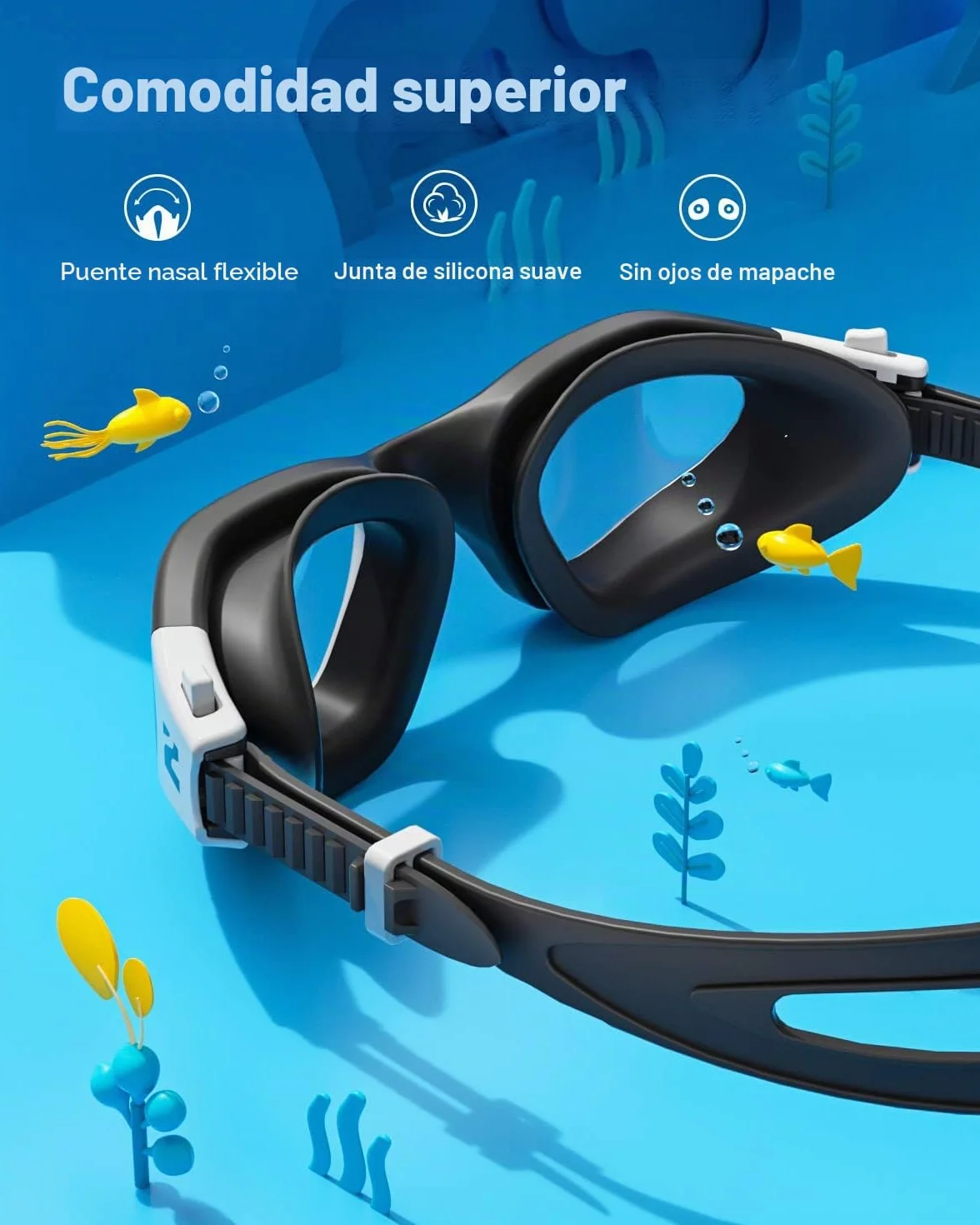ZIONOR G1MINI Gafas de natación polarizadas para niños Antiniebla Protección UV 3-14 años