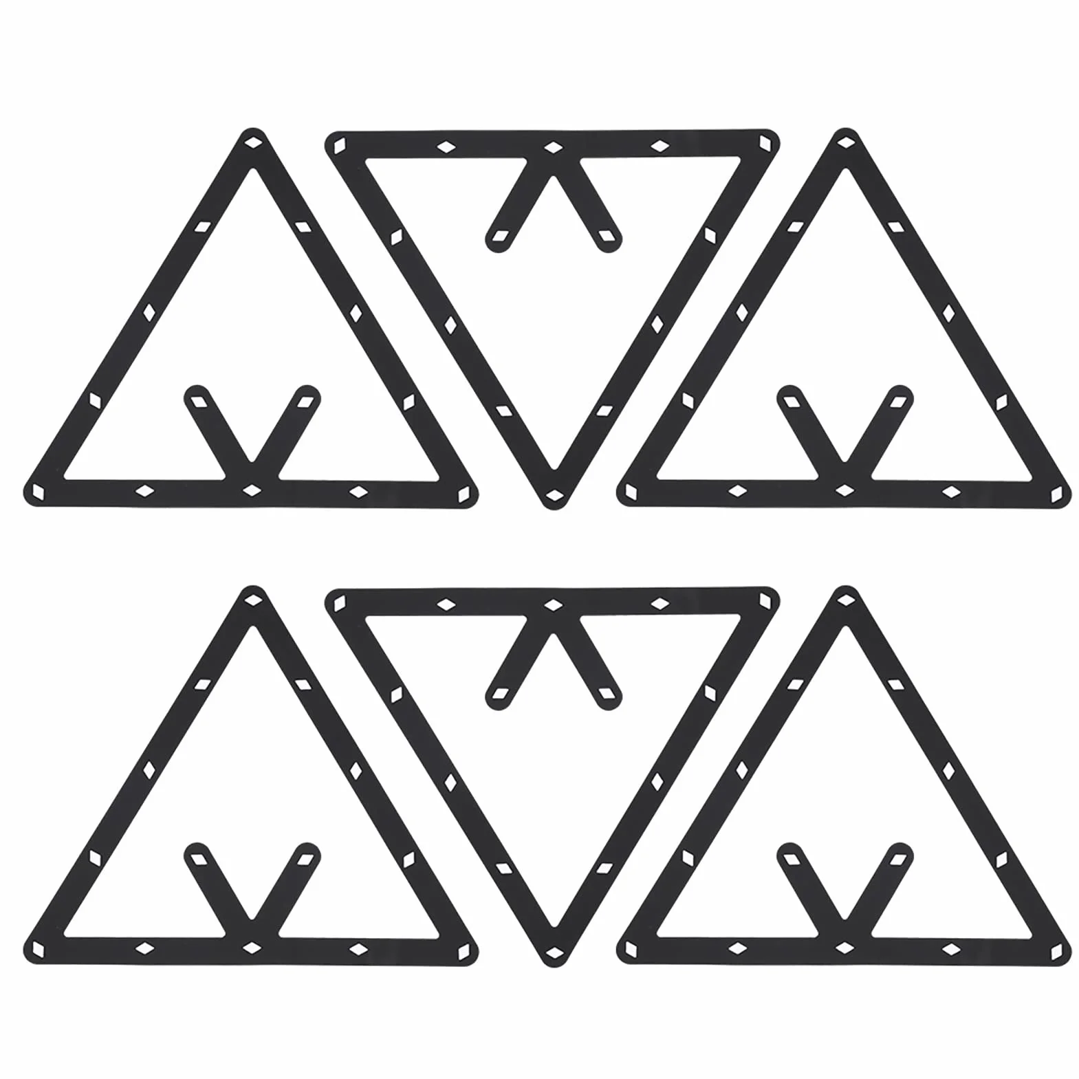 Juego de 6 Estantes de Billar, Soporte de Bola Triangular Negro para Mesa de Billar