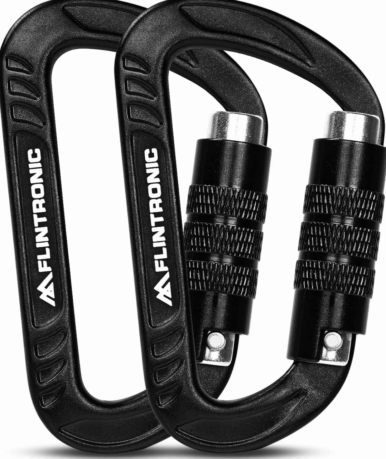 Flintronic Mosquetones de Bloqueo de Aluminio Resistente 30KN para Montañismo Deportivo al Aire Libre