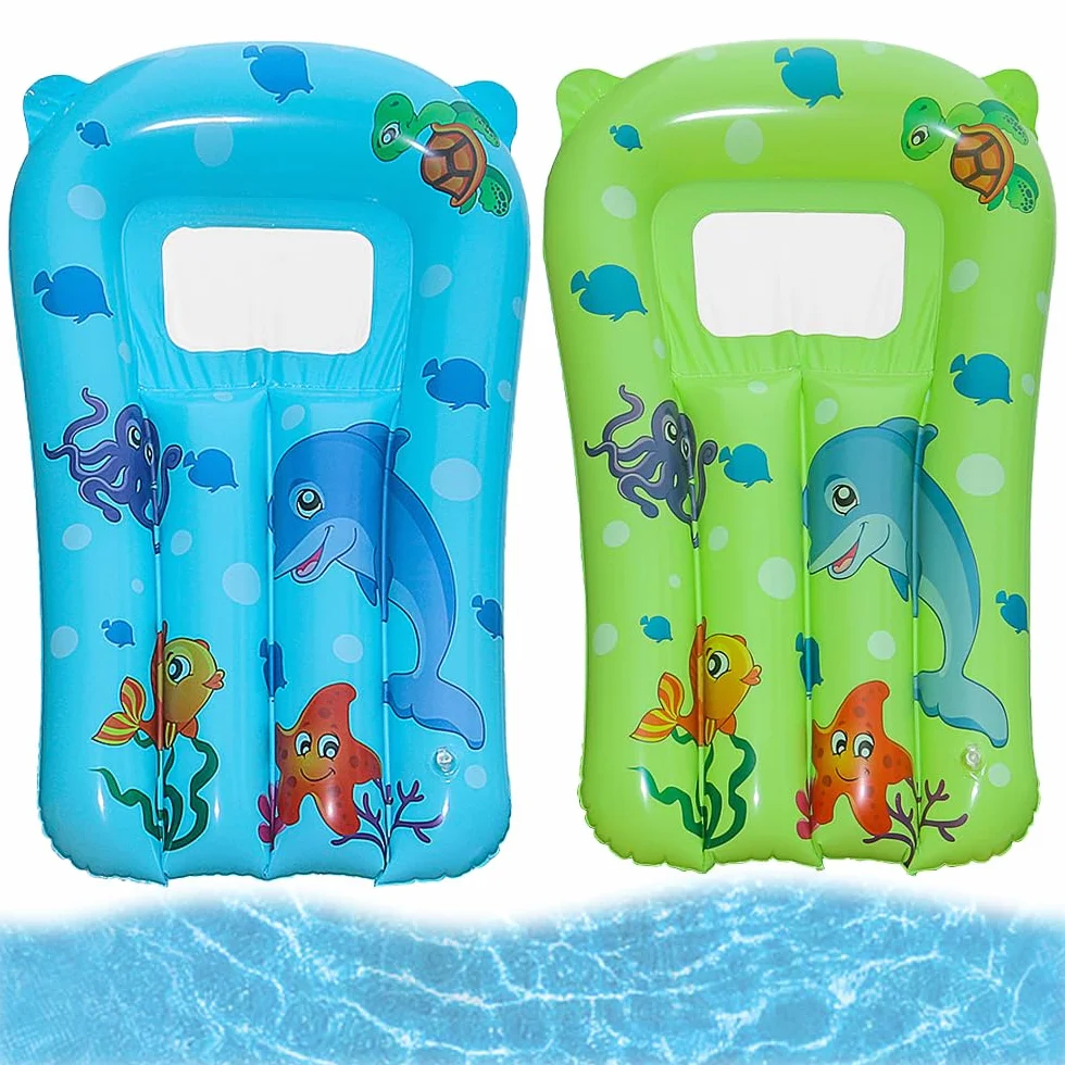 Tabla de Bodyboard Hinchable 2 Piezas 69 x 46cm para Surf Playa Piscina Natación (Azul + Verde)