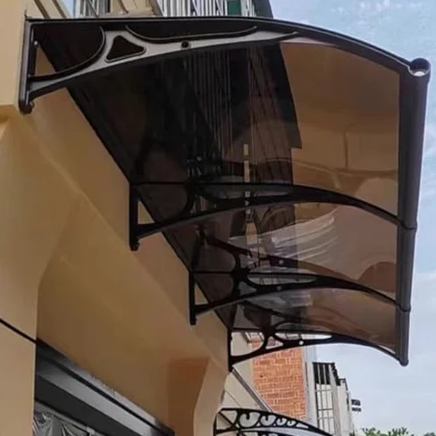 Toldo Exterior de policarbonato Color Verde Azulado, Refugio contra la Lluvia para Ventana, toldo para Puerta Principal con Soporte de Aluminio para Mesa de café, Porche y Puerta t