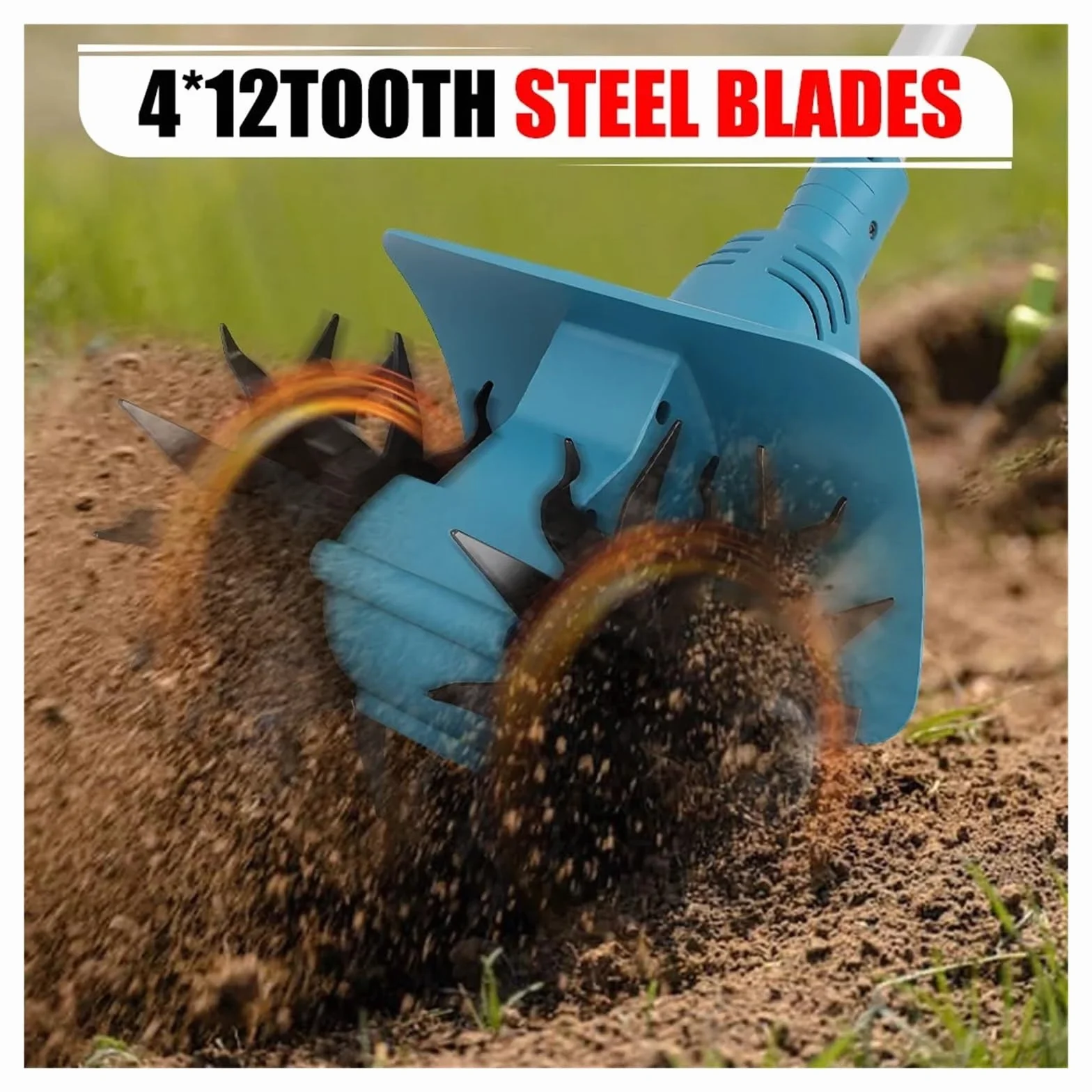 Motocultor Sin Escobillas De 330 RPM, Herramienta Eléctrica Inalámbrica For Césped Y Jardín, Torneado Suelo For Batería 21V Tarea Potente