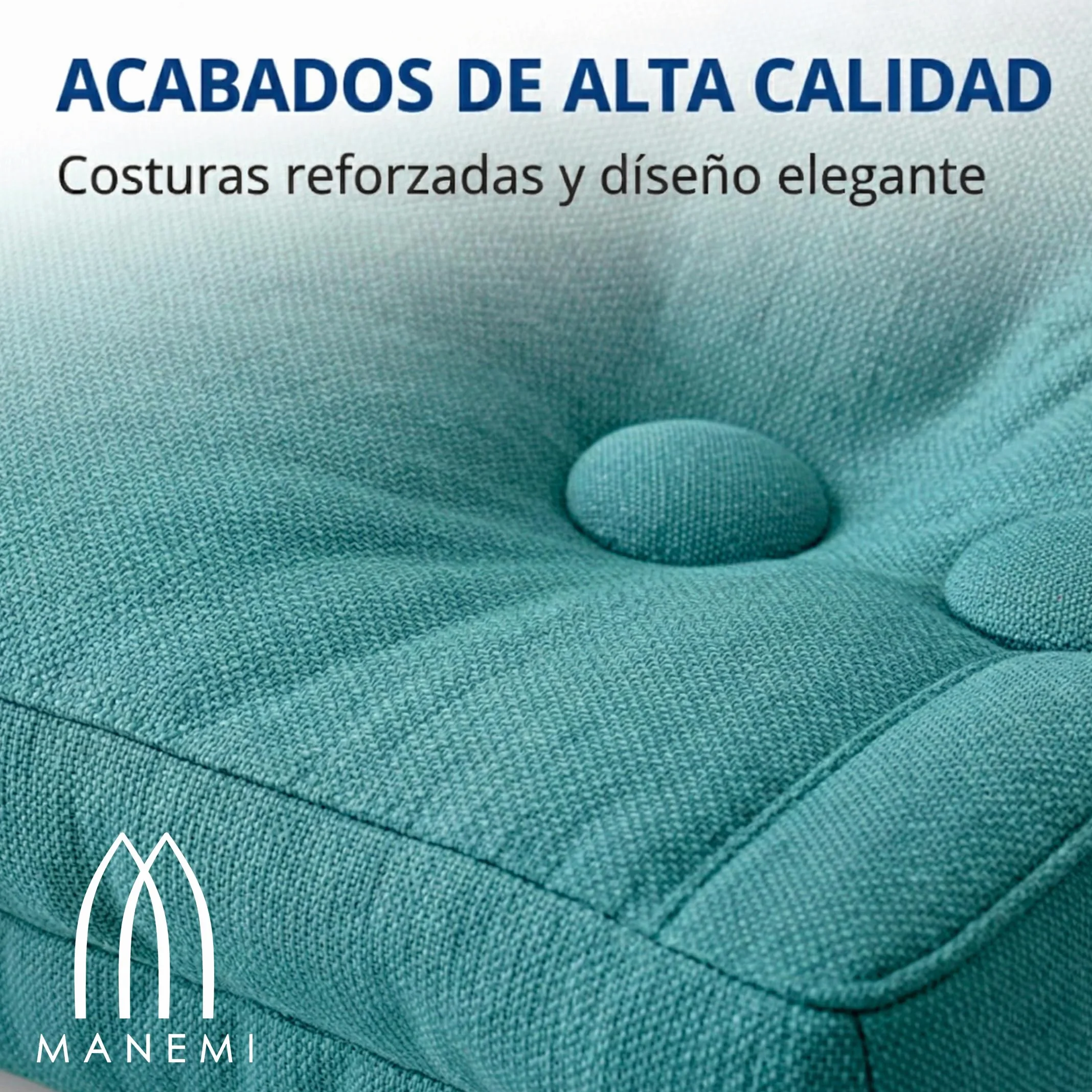 MANEMI Juego de 2 Cojnes de Suelo Acolchado 45x45x10cm, Cojines para Palets, Banco, Silla y Suelo, Asiento Cómodo Decorativo para Interior y Exterior. Juego de 2 Cojnes Decorativo