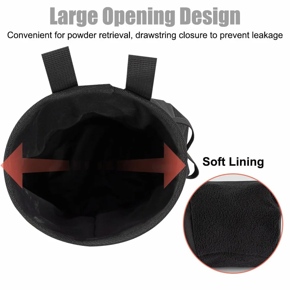 Bolsa de tiza para escalada con cordón y cinturón ajustable para escalada deportiva