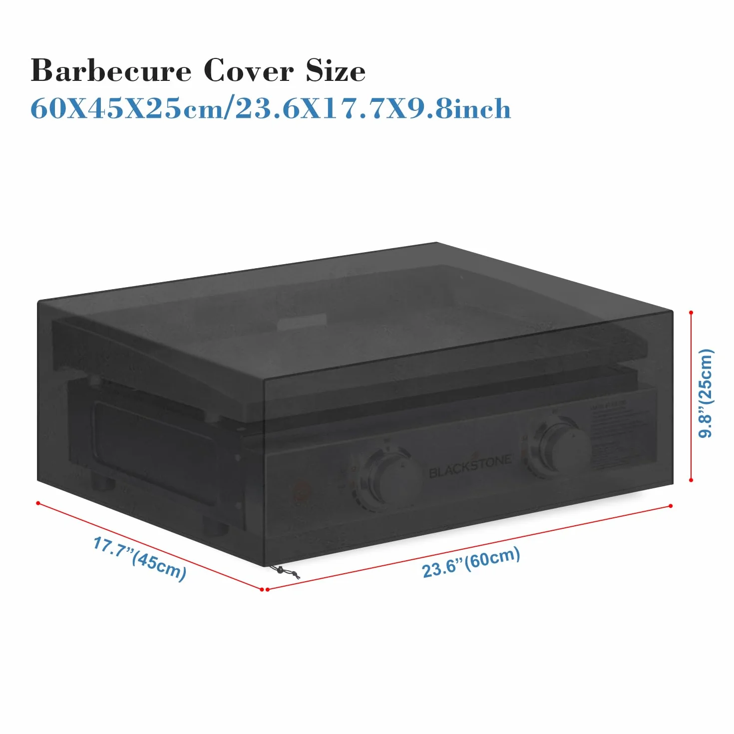 VANSHEIM Funda Plancha Exterior Impermeable Barbacoa Funda Plancha para Barbacoa Funda Barbacoa de Sobremesa Plancha Barbacoa Anti-UV 420D Tela Oxford 60x45x25cm