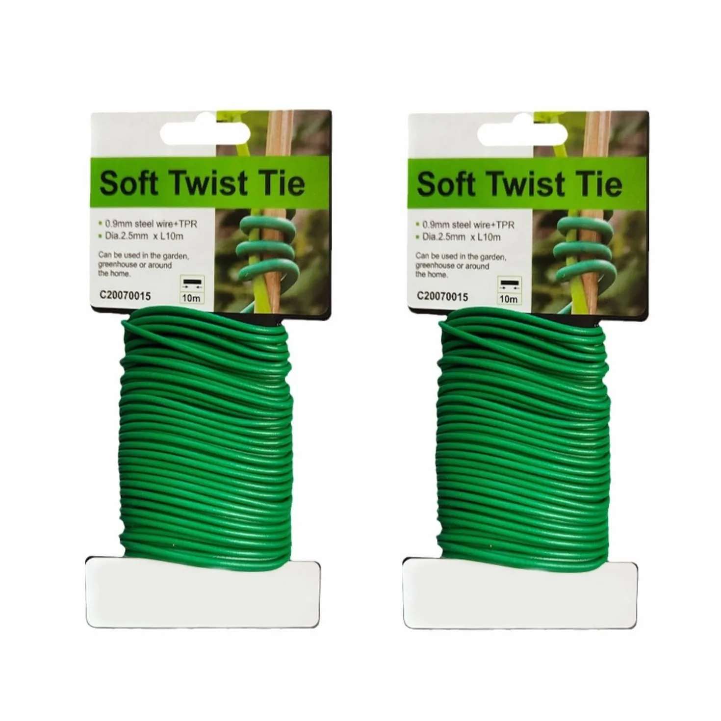 Alfven Jardín Planta Lazos, 2,5 mm x 20 m Lazos para Plantas Alambre Plastificado Lazos de Torcedura para Planta Flores para Tomates, vides y Plantas trepadoras
