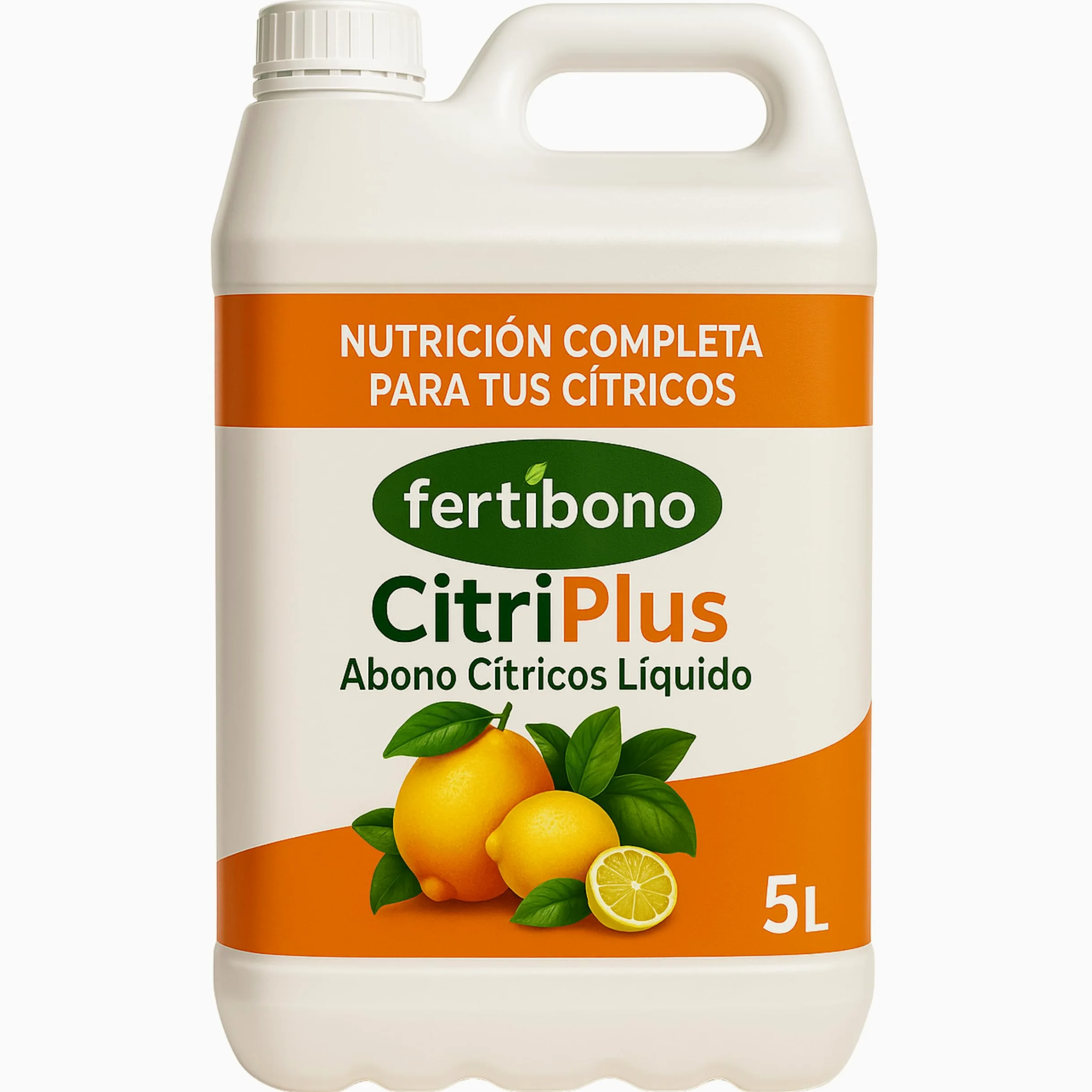 Fertibono CitriPlus Abono Cítricos 5L Rico en Hierro Zinc Calcio Manganeso Magnesio AminoAcidos NPK Ecológico Residuo Cero