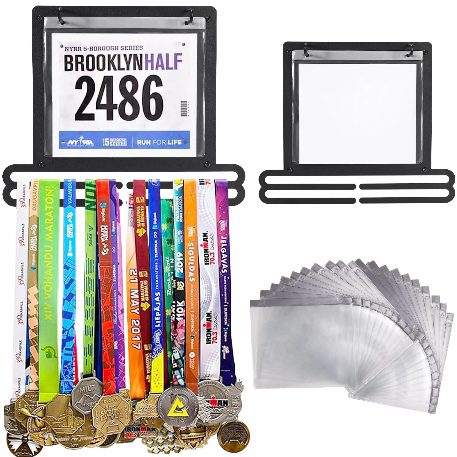 Fundas protectoras de PVC transparente para colgar medallas 20 unidades