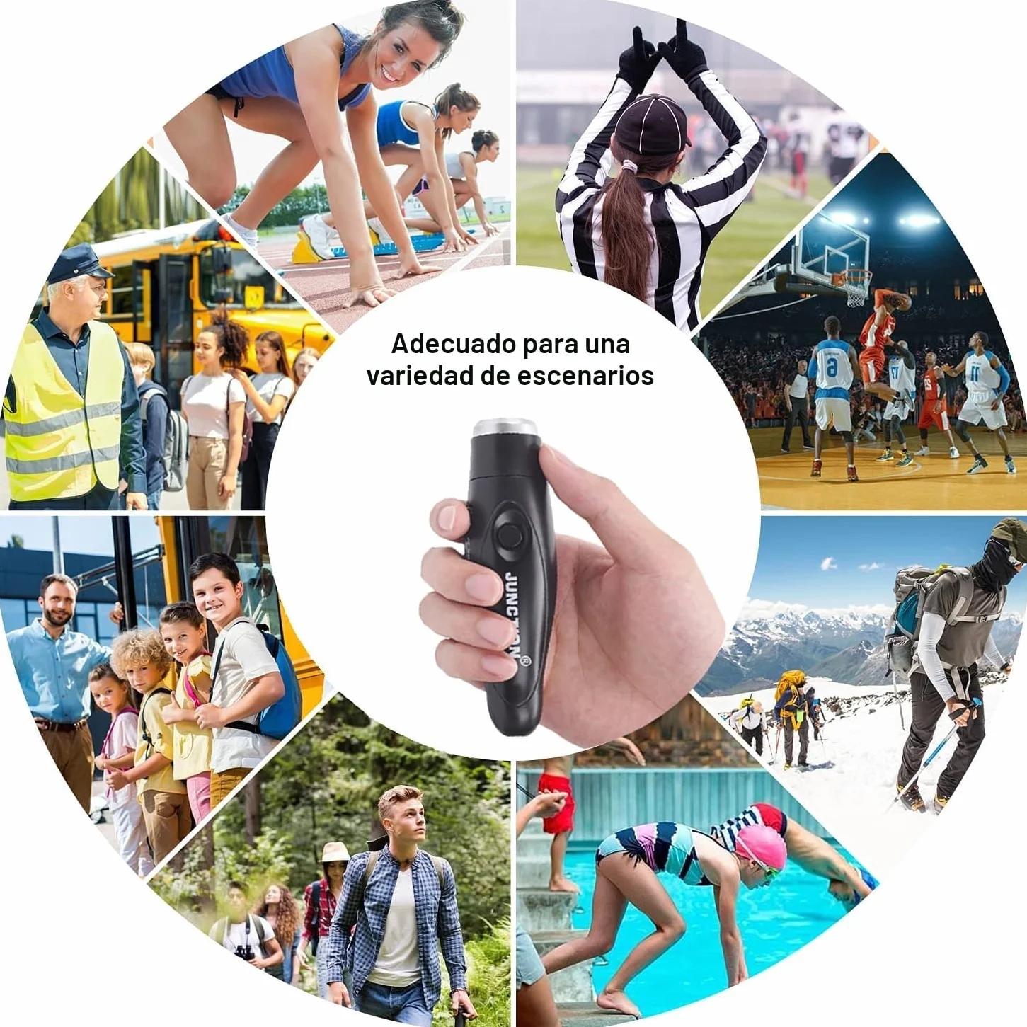 XREXS Silbato Electrónico de Mano con Batería para Deportes, Camping y Emergencia