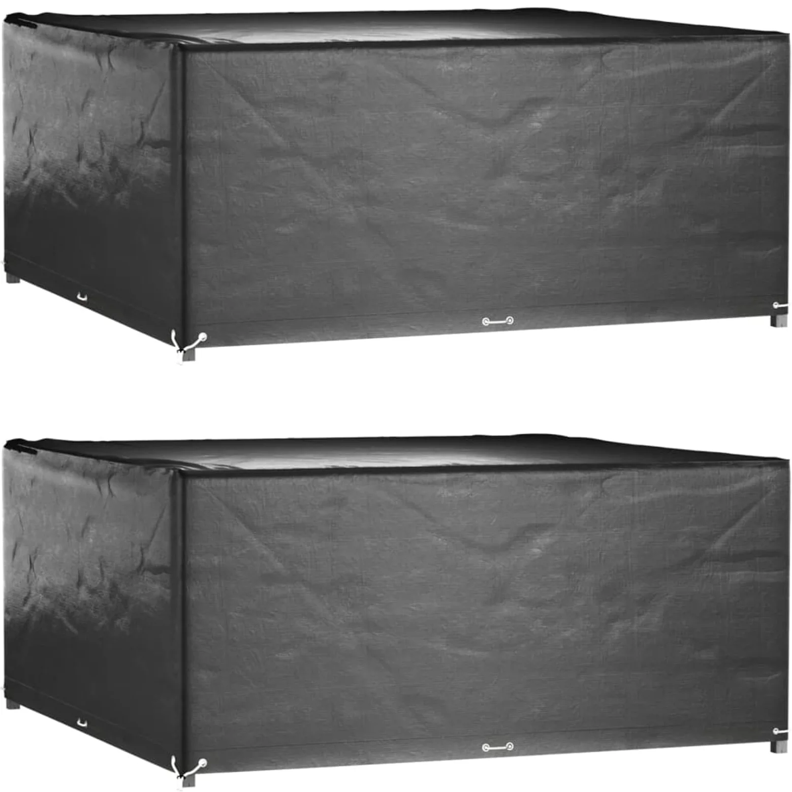 ZEYUAN Fundas Muebles de jardín 2 uds 16 Ojales Cuadrado 250x250x90 cm, Funda Mueble Exterior, Funda Protectora Muebles Jardin, Cubre Exterior Sofa