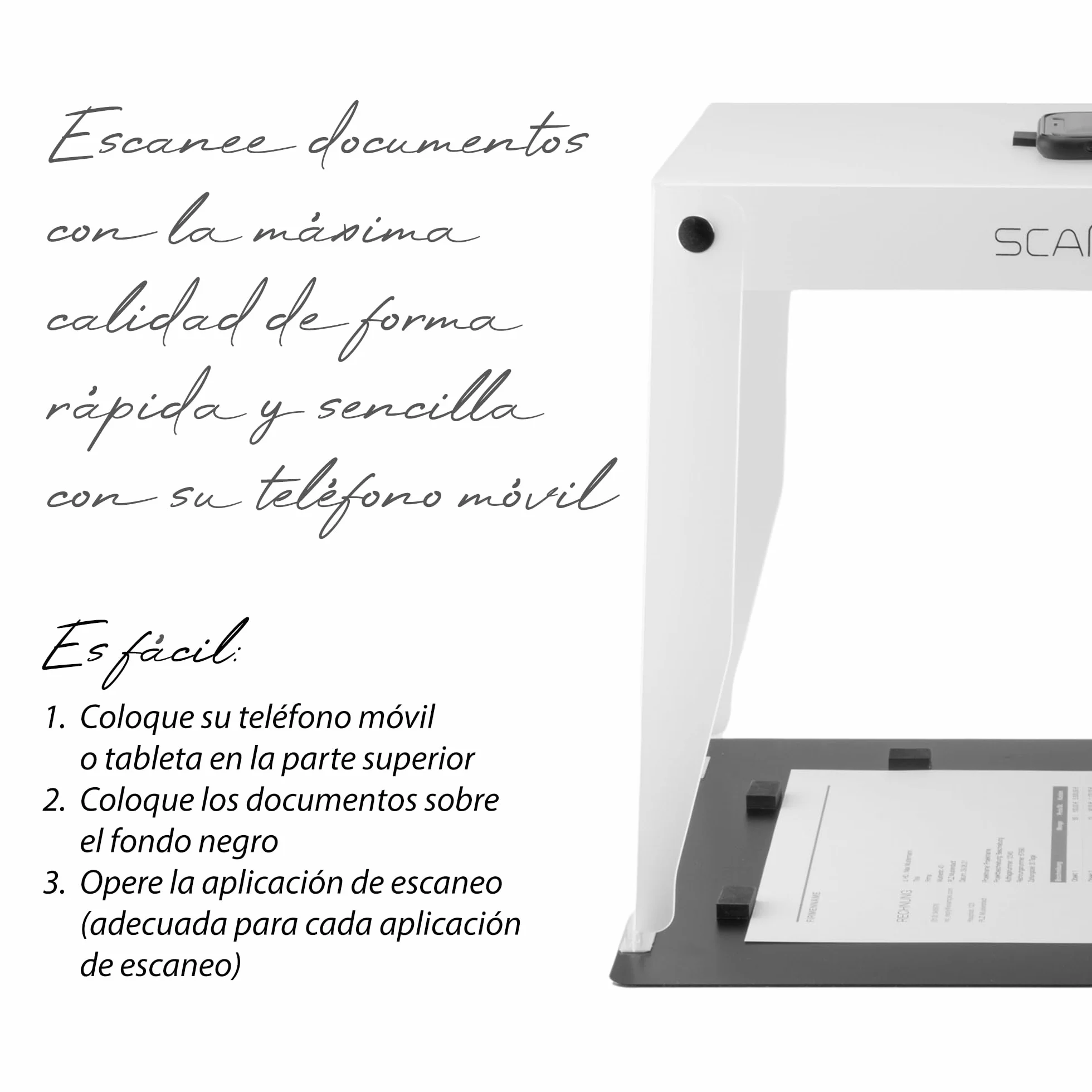 Pro Caja de escaneo Plegable Soporte para escáner de móvil