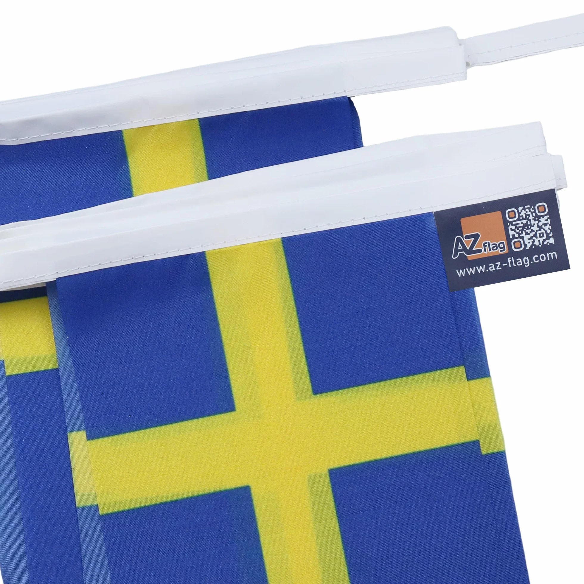 AZ FLAG Guirnalda 6 Metros, 20 Banderas de Suecia 21x15 cm, Bandera Sueca 15 x 21 cm - Banderines Suecos