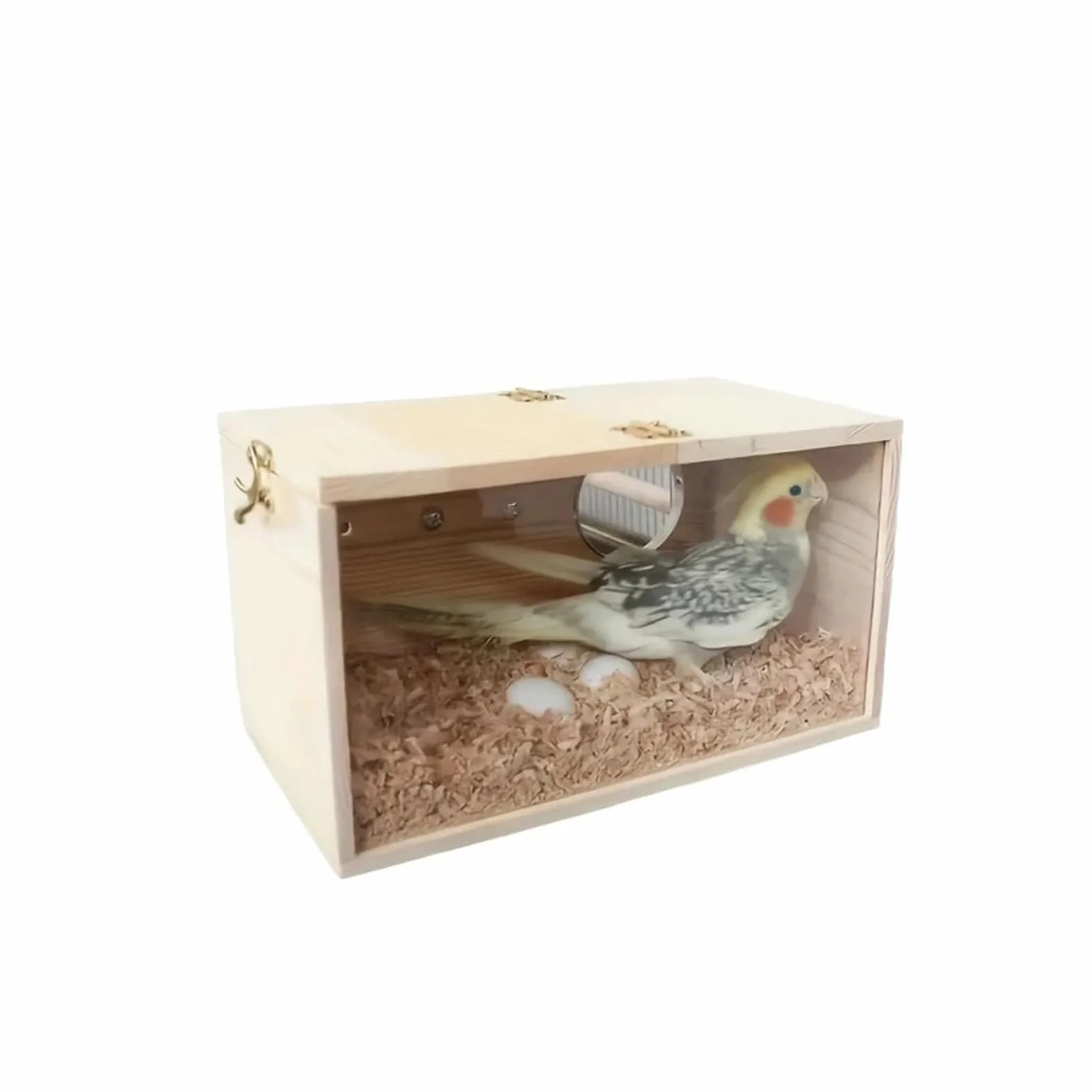 Nido de Madera para pájaros Nido de Madera for pájaros, Caja cría for, jaulas Decorativas for Loros, Accesorios for Mascotas, decoración for el hogar y balcón(M)