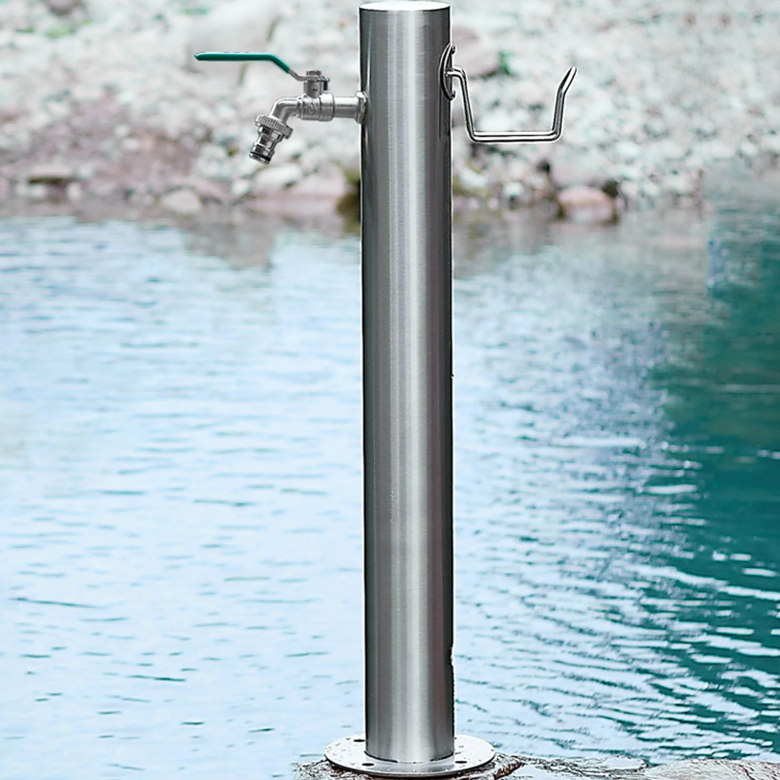 Columna de Agua Independiente para jardín con Soporte para Manguera Exterior,Grifo de Agua montado en el Suelo de Acero Inoxidable 304 anticongelante,Poste del Grifo del Patio,Fuente de Agua Hidrant