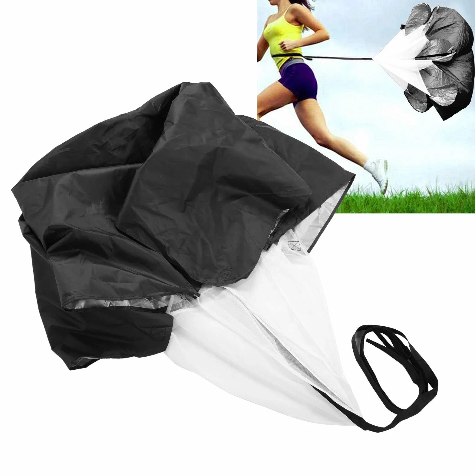 Cyrank Paracaídas de Velocidad Ajustable para Correr, Entrenamiento de Velocidad, Resistencia y Fútbol