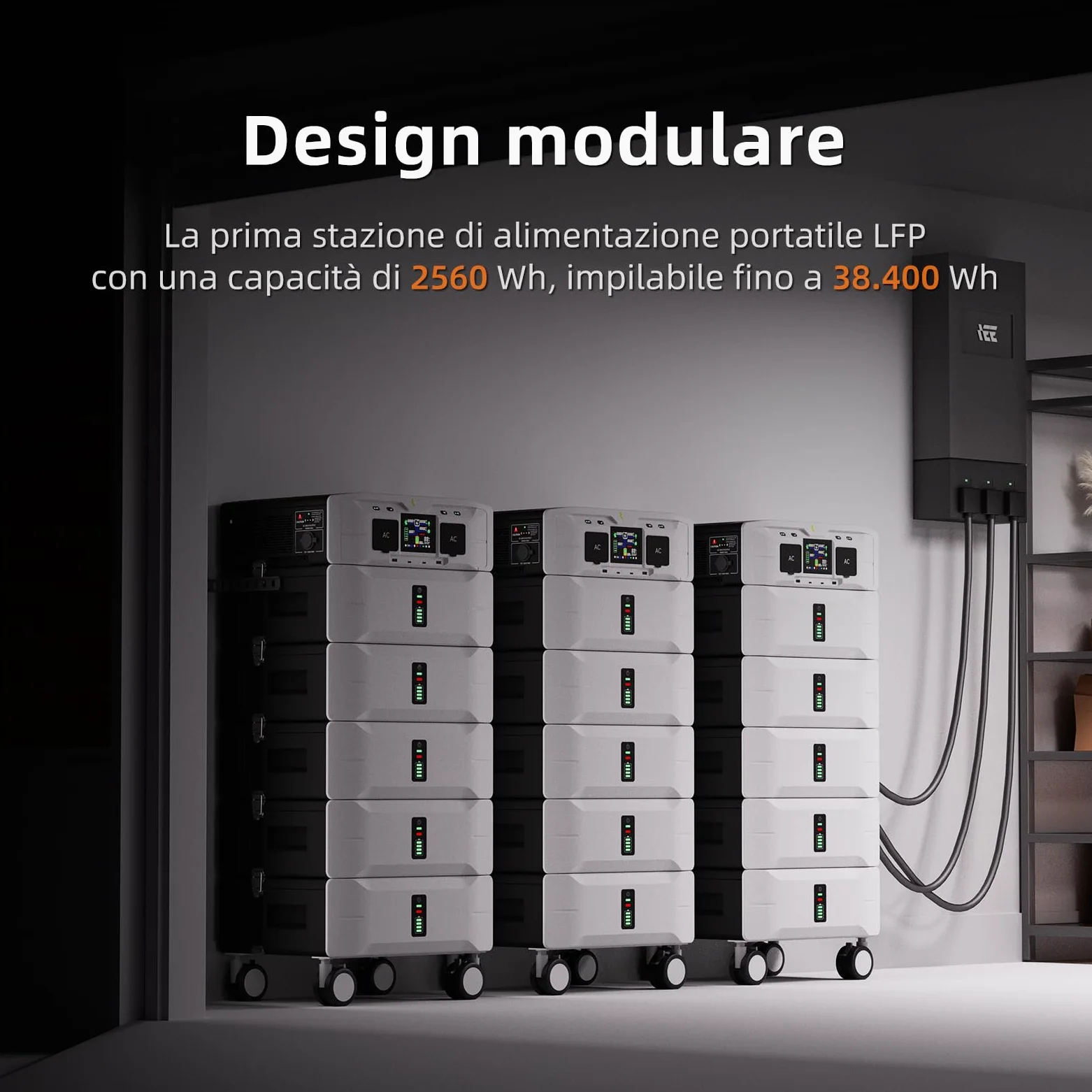 IEE 7680Wh Generador Solar con Panel 500W, 5000W Estación de Energía Portátil, Ampliable Hasta 10 kWh, App, 11 Puertos, Batería LiFePO4, Power Station para Camping, Caravana y Emergencias