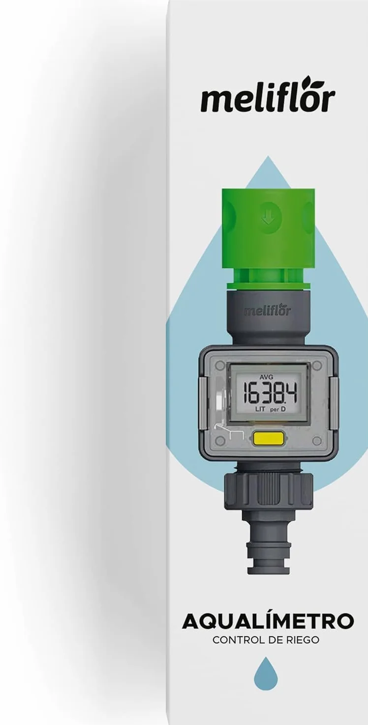 Aqualimetro (Control de Riego) Valor expresado en litros o Galones.Varios Modos de Funcionamiento-Flujo, Consumo, Media y Total. Incluye Filtro de Malla para Evitar Atascos