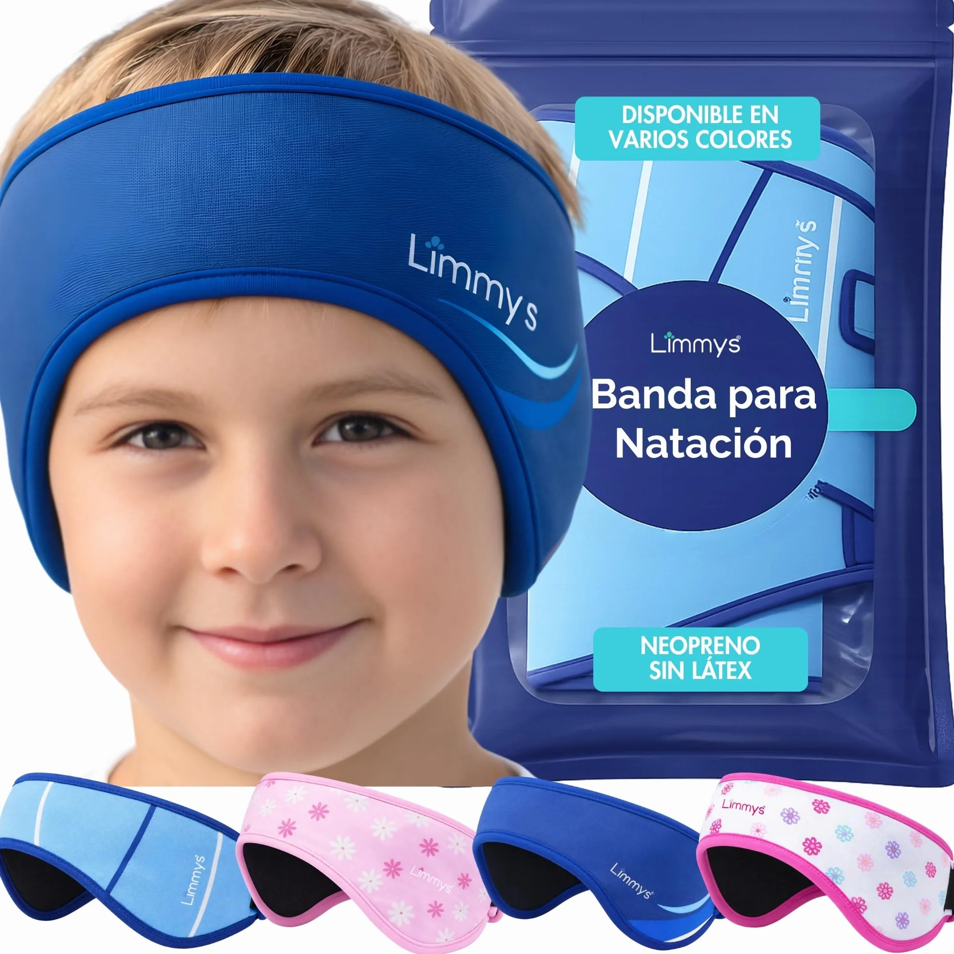 Limmys Banda de Natación para Niños y Adultos - Neopreno Elástico Reforzado, Sin Látex, Antideslizante