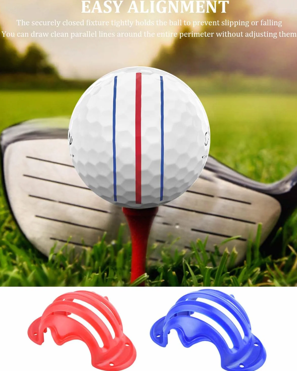 Herramienta de Alineación para Golf, 2 Piezas, Marcador Bolas de Golf 4 Piezas, Clip Rotulador