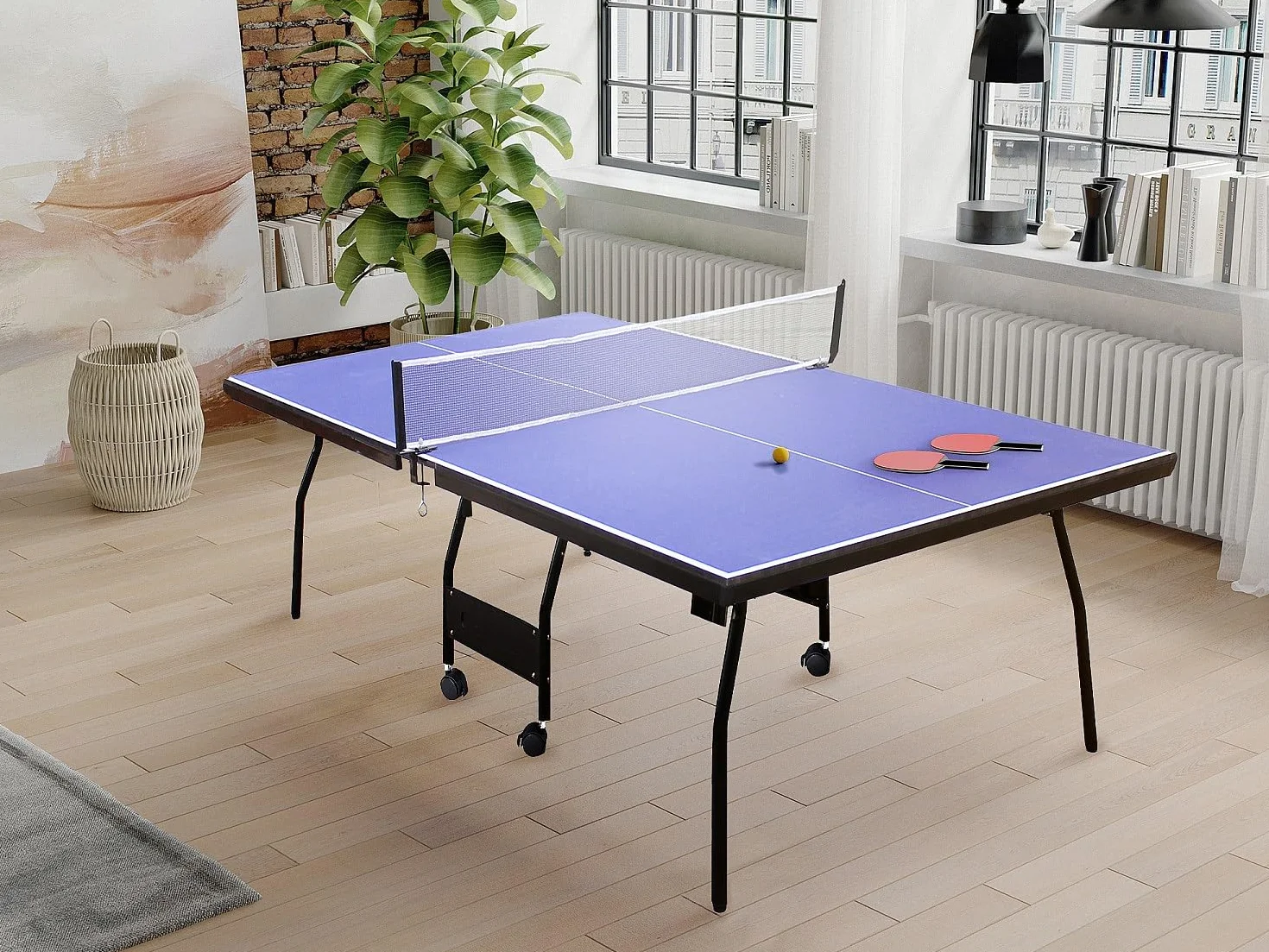 Table de Ping Pong de Interior Garry 274x152.5x76cm MDF Azul