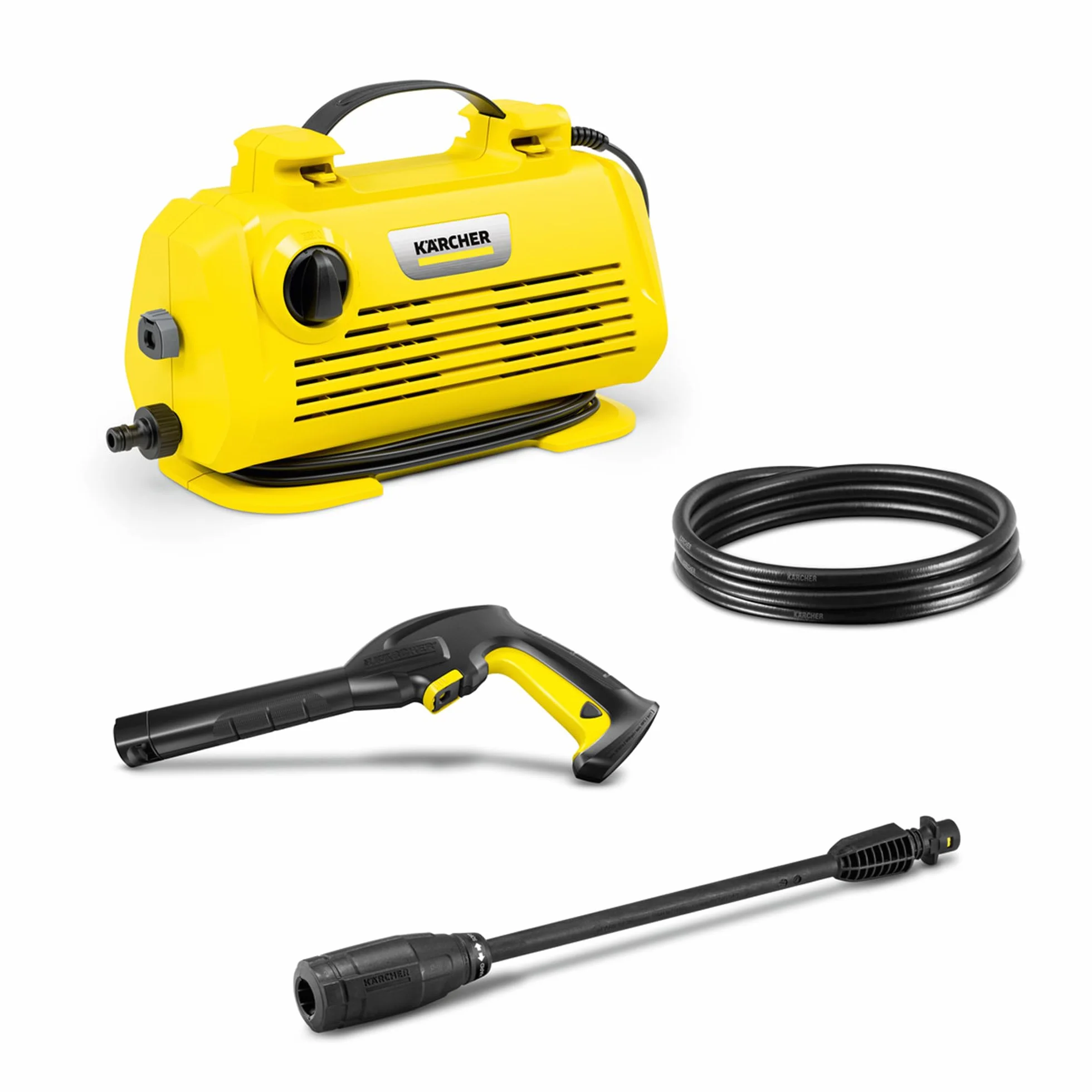 Kärcher Hidrolimpiadora K 2 Horizontal VPS, presión: 110 Bar, caudal: 360 l/h, Rendimiento: 20 m²/h, Filtro de Agua, 3,5 kg, Manguera y Pistola de Alta presión, Lanza pulverizadora Vario Power Jet