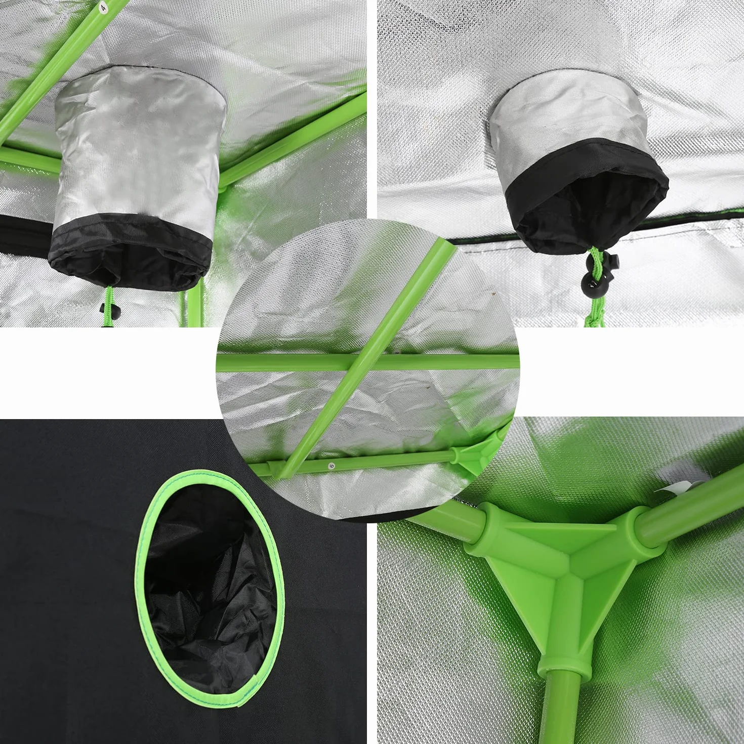 Lospitch Tienda de cultivo para cultivo | Armario de cultivo | Carpa de cultivo | Resistente al agua y a la luz | Invernadero para plantas | 600D Oxford 120x60 x180 cm, Negro Verde