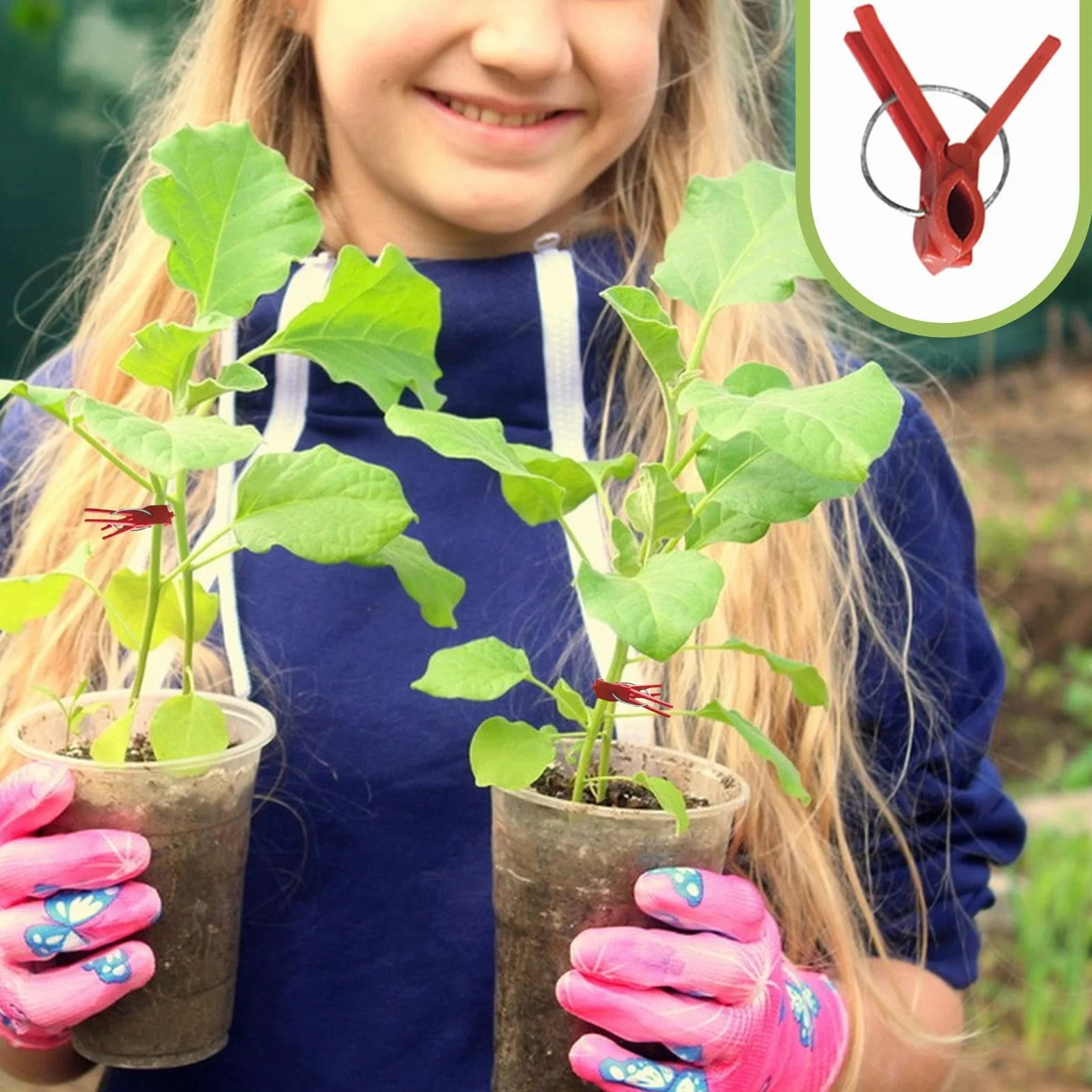 Clips de injerto de plantas, clips de injerto de vegetales | Paquete de 50 abrazaderas de fijación de plantas,Soporte de escalada en la connectas para una enredadera de vegetales, conector de jardiner