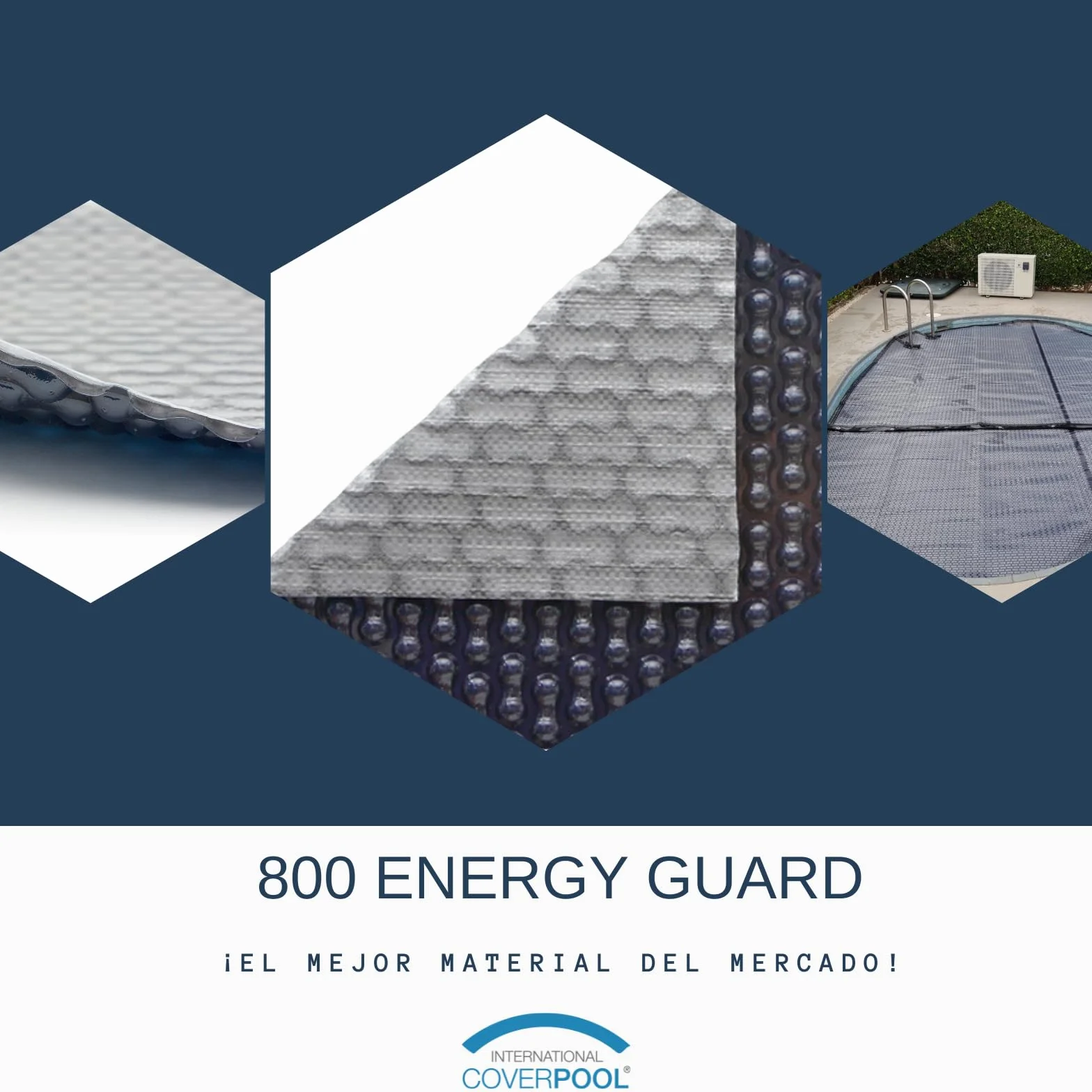 INTERNATIONAL COVER POOL Cubierta Piscinas Manta Térmica 800 Geobubble ENERGYGUARD de 2 x 2 m con Refuerzo EN LOS Anchos - Ahorro DE Agua Y ENERGIA -