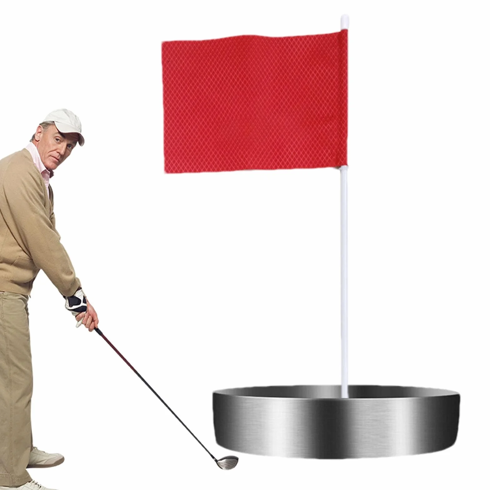 Golf Putting Cup z Flagą – Do Treningu Krytego i Na Zewnątrz, Regulaminowy Otwór