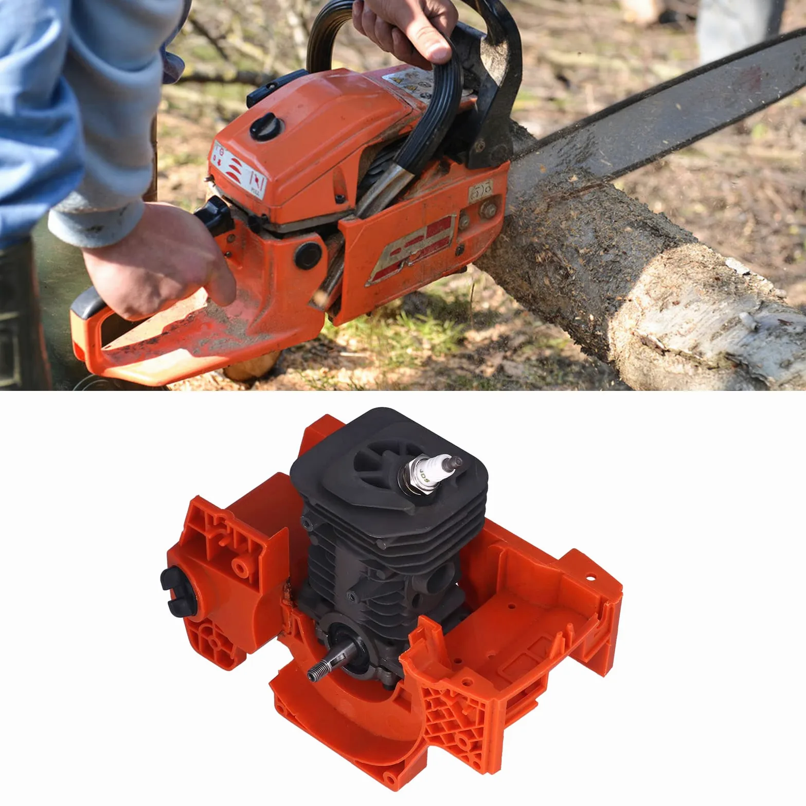Cilindro de cárter 40 mm con bujía para Motosierra 136 137 141 142 530071991