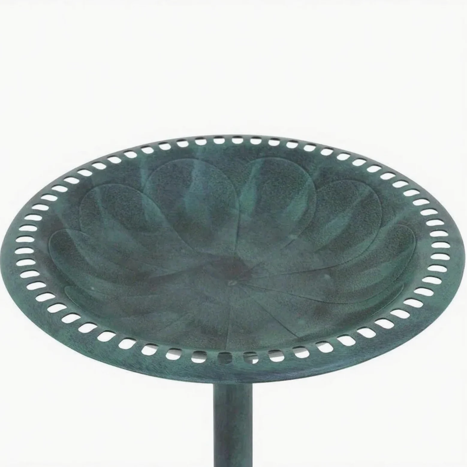 Metal Bebedero pajaros con Pie Baño for pájaros de Lujo 28" Verdigris ensamblado | Comedero for pájaros Jardín al aire libre Patio trasero