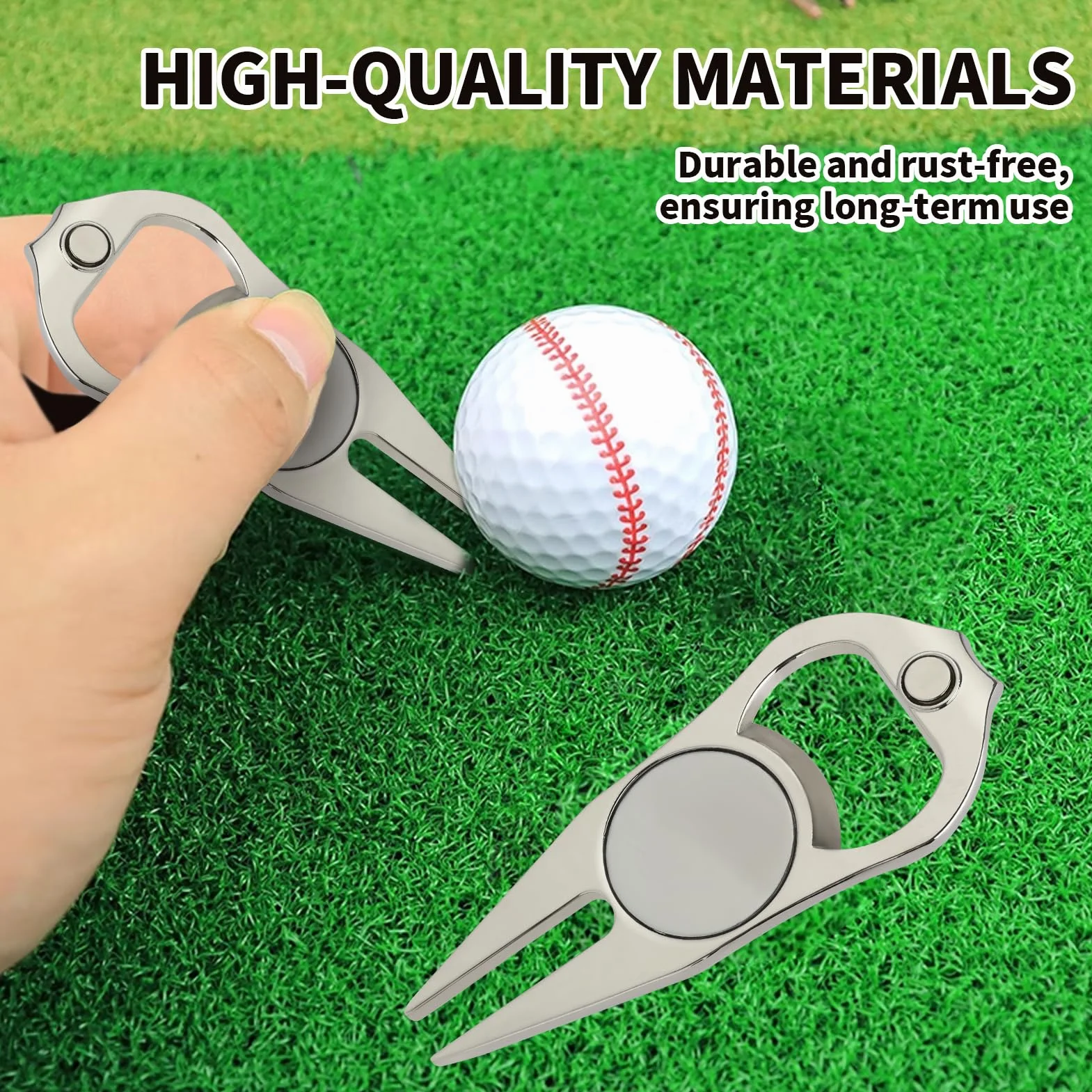 Herramienta de Divot de Golf Doble Punta, Tenedor Ergonómico Compacto para Reparación del Green