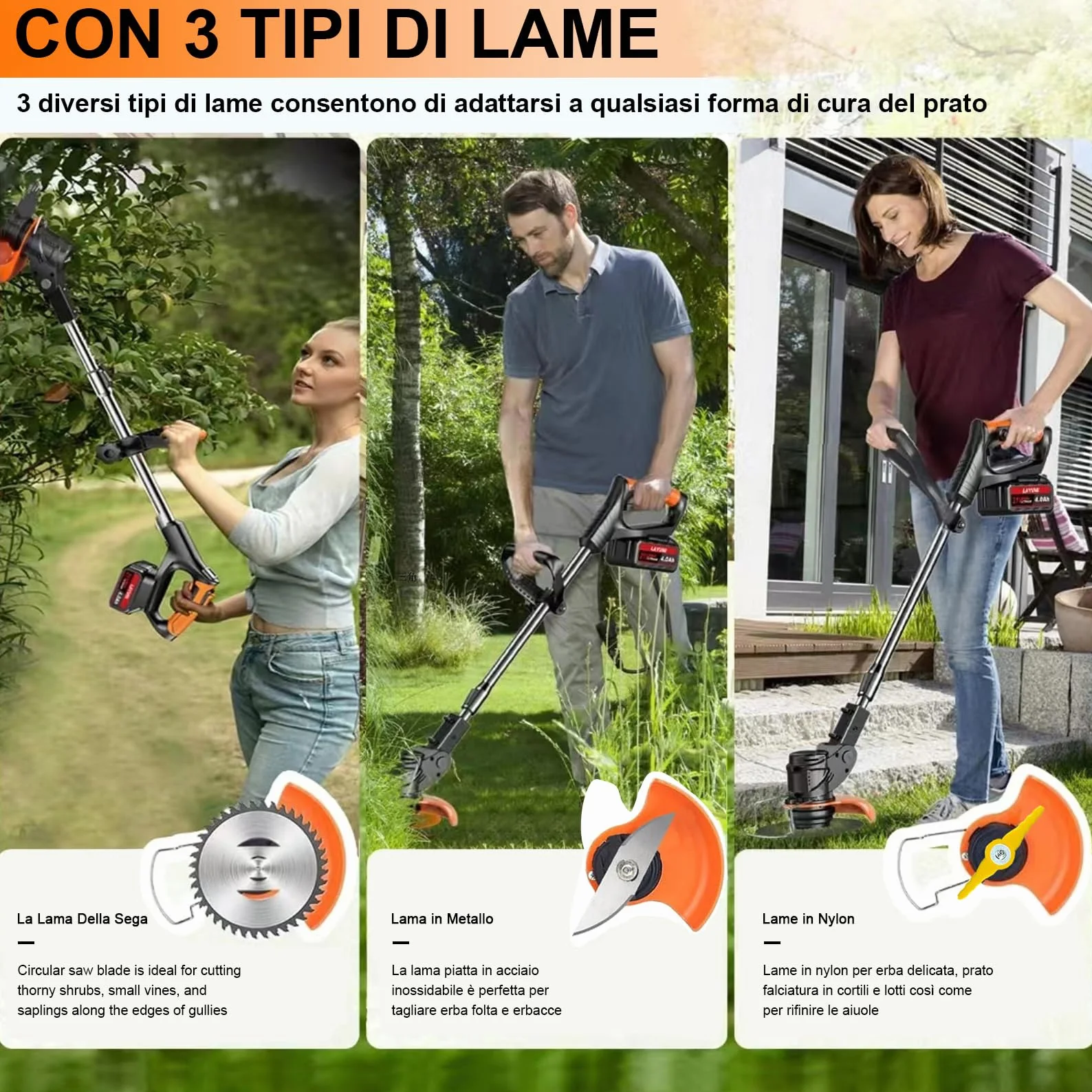 Desbrozadoras electrica, Desbrozadora Batería, Cortabordes Bateria 21 V, Cortabordes electrico 4 en 1,Desbrozadora Longitud retráctil, Adecuado para Jardines, céspedes,Villas.