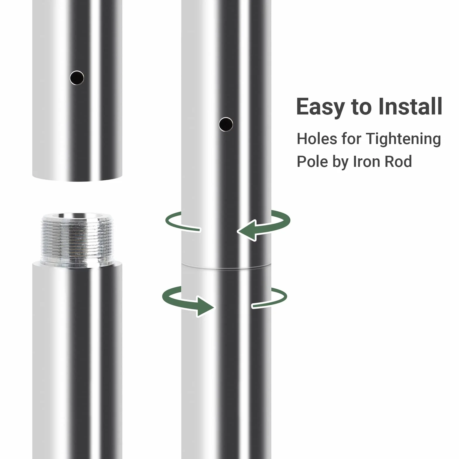Leogreen 125mm Barra de Baile Extensión Tubo Pole Dance Profesional 45mm