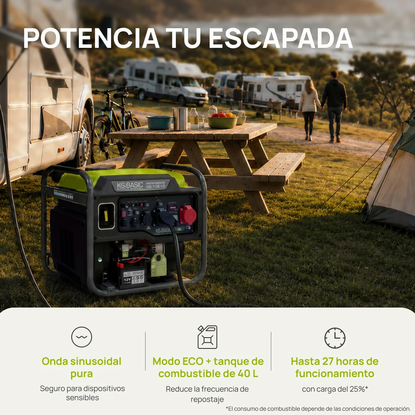 K&S BASIC 110iE-1/3 - Generador inversor, 11 kW, máx. VTS | Generador de emergencia inverter para el hogar, camping y trabajos de taller
